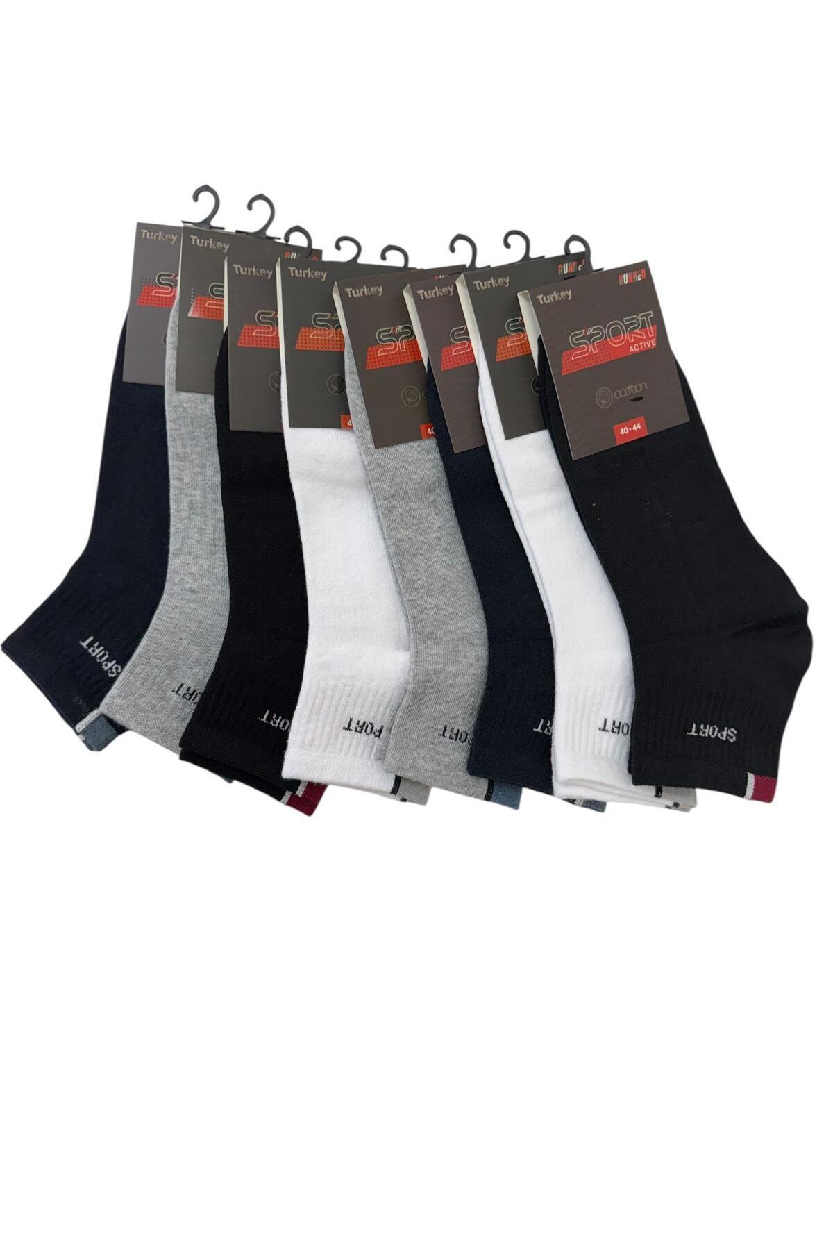 ragistore 5'li Yıkanmış Beyaz Pamuk Yarım Konç Çorap görsel 3