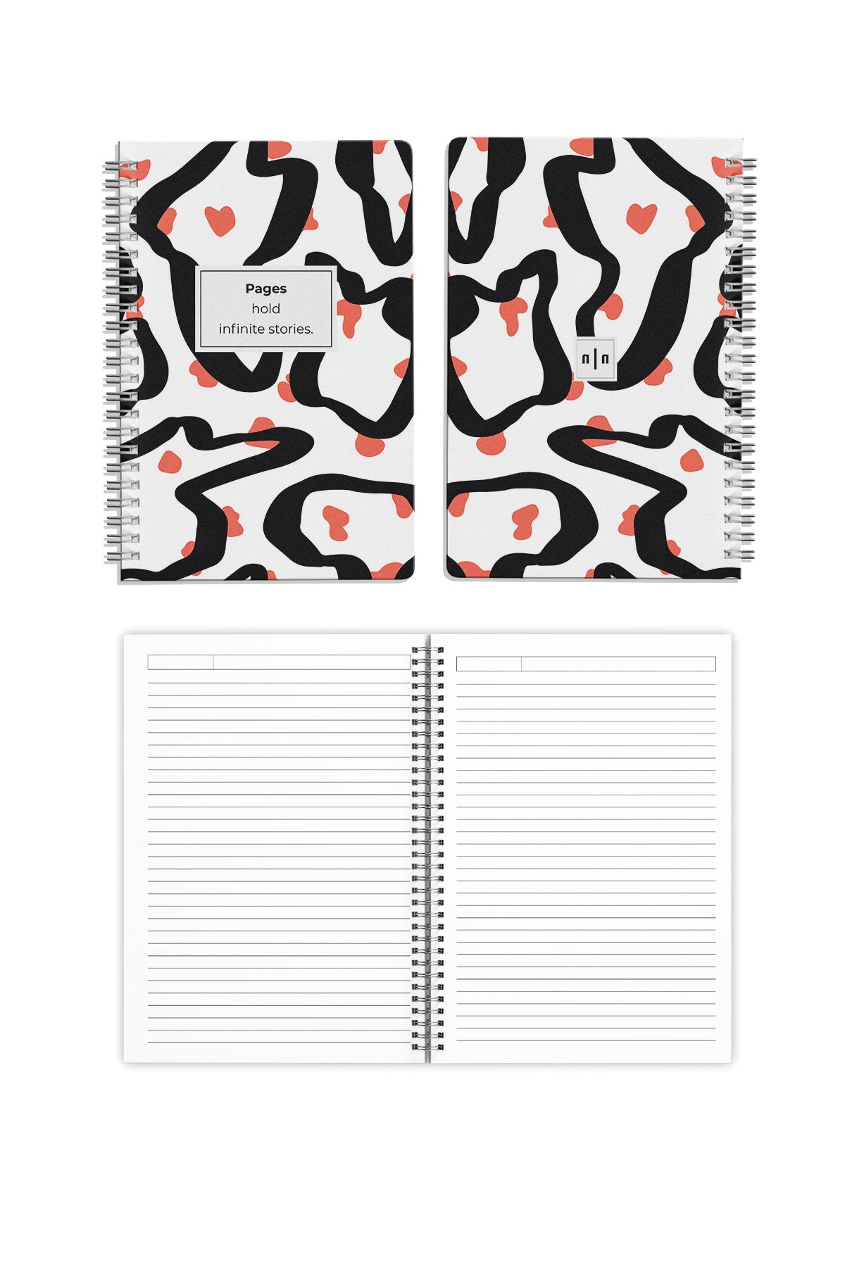 Notisyon-Striped Notepad, Notebook, School Notebook, Leopard Notebook, Leopard Cover, Spiral, A5, 120 Pages 2