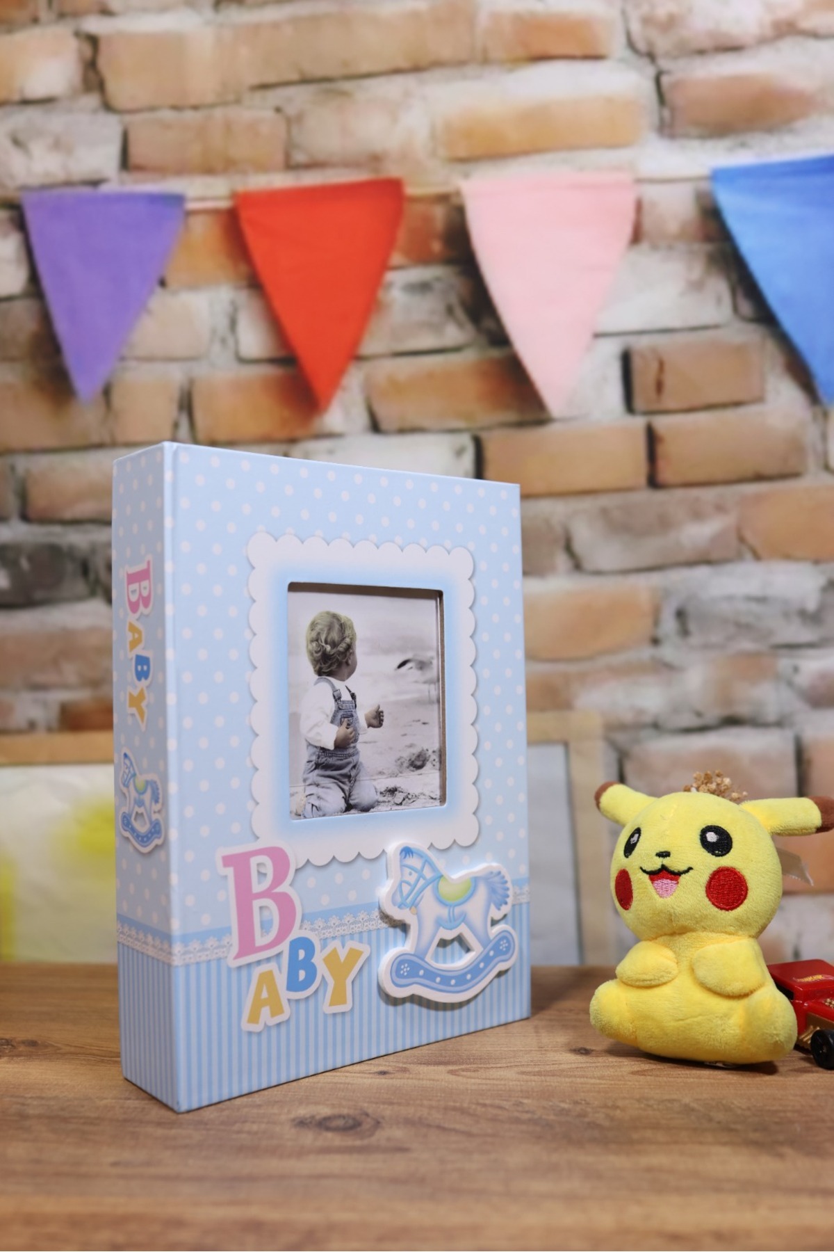 NRCN 10x15cm 200’lük Pencereli Bebek Fotoğraf Albümü Mavi fotoğrafı 2 (önizleme)