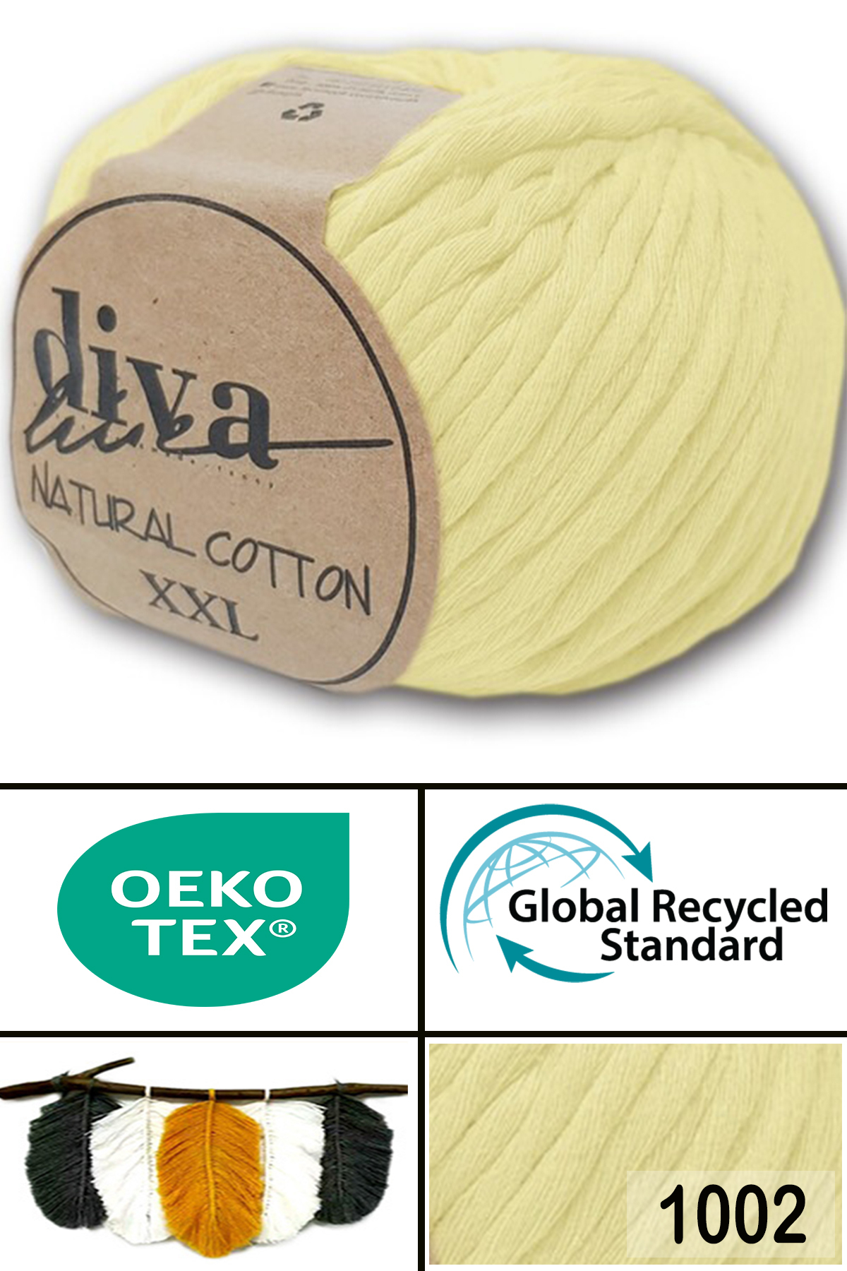 Diva Natural Cotton Xxl 1002 Soft Yellow