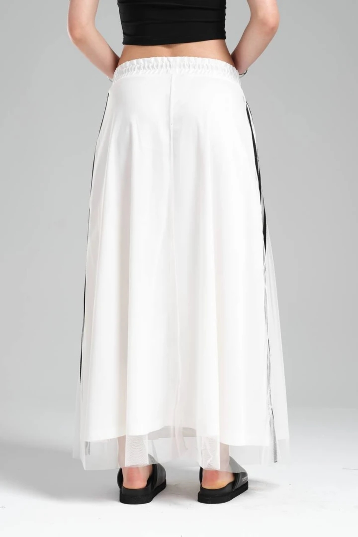 tw3  Kadın Şerit Detaylı Bel Lastikli Tasarım Etek - Görsel 6