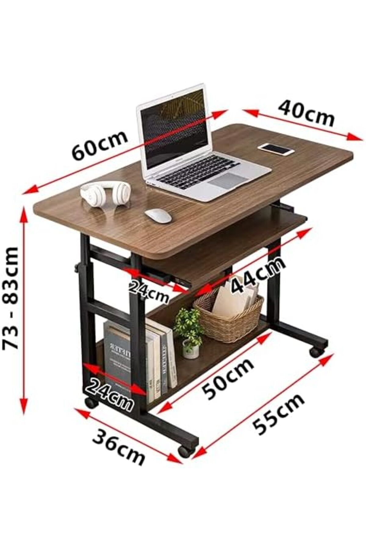 Generic-Upgraded Metal Base Adjustable Movable Desktop Computer Mobile Laptop Desk Home And Offic 4