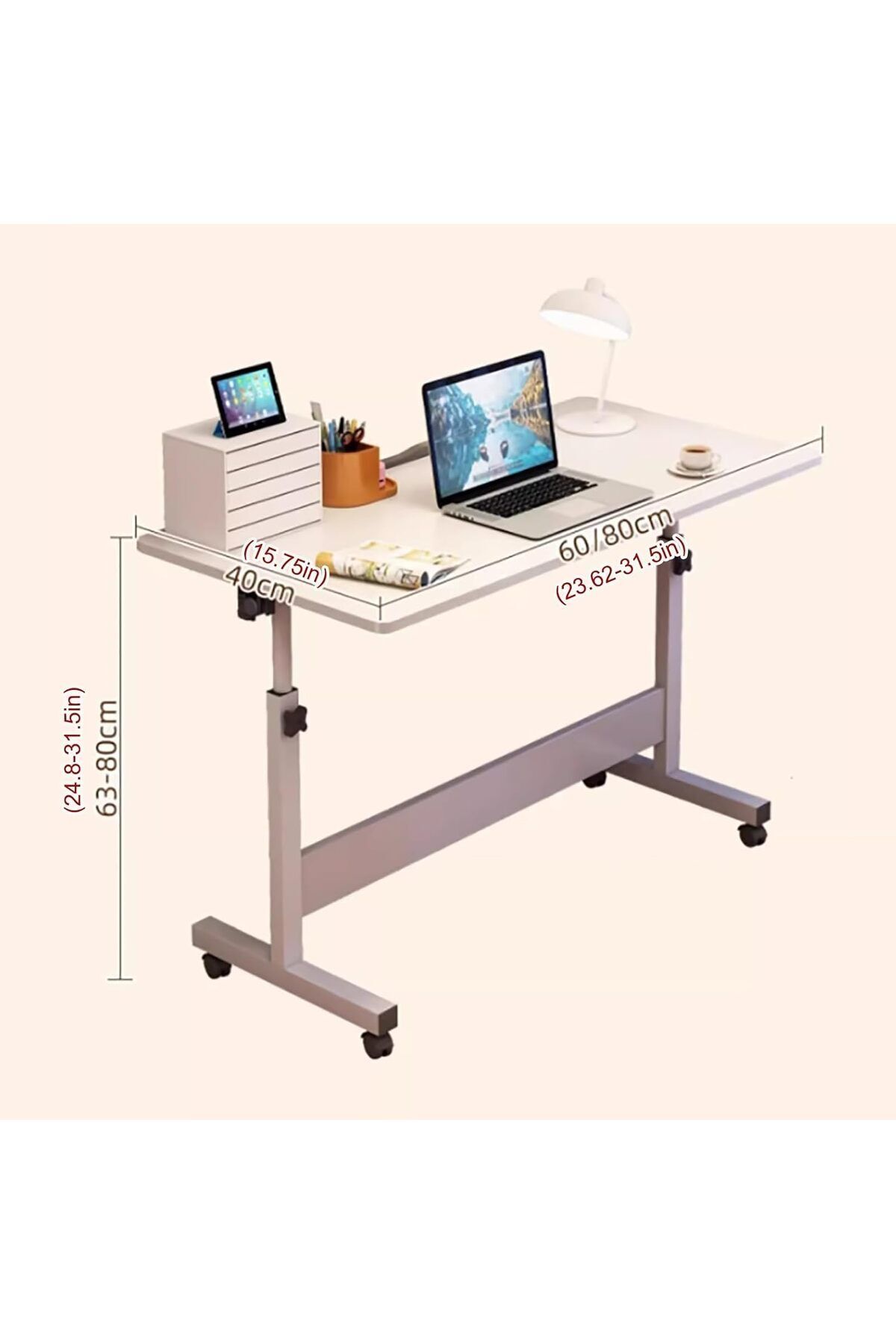 Generic-Adjustable Standing Desk, C-Shaped Side Table Sofa End Desk, Height Adjustable Mobile Table, Table P 3