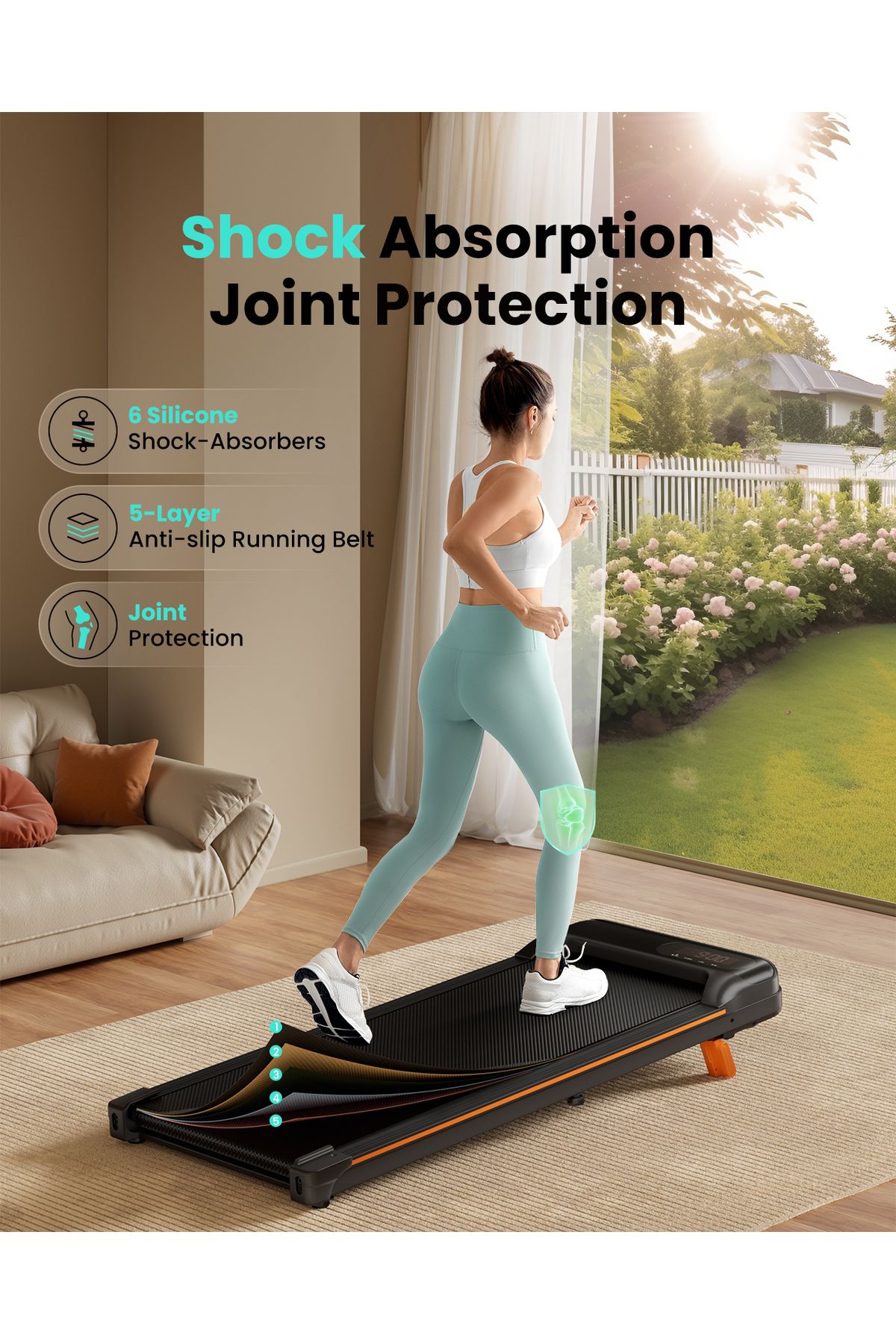 ALTIS-AL8510 3-in-1 Folding Under Desk Treadmill – Quiet 2.5HP Walking Pad for Home & Office Use 6