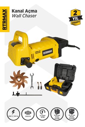 Rtrmax Rtm140 Duvar Kanal Açma Makinası 2000 W 25-35 Mm Pvc Çantalı