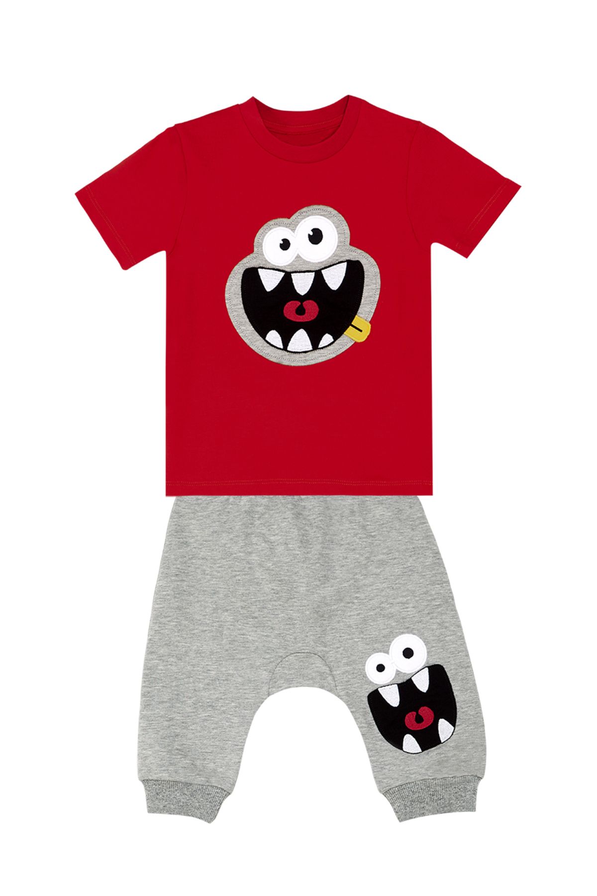 Denokids-Lachen Jungen Sommer T-shirt Capri Shorts Anzug 3