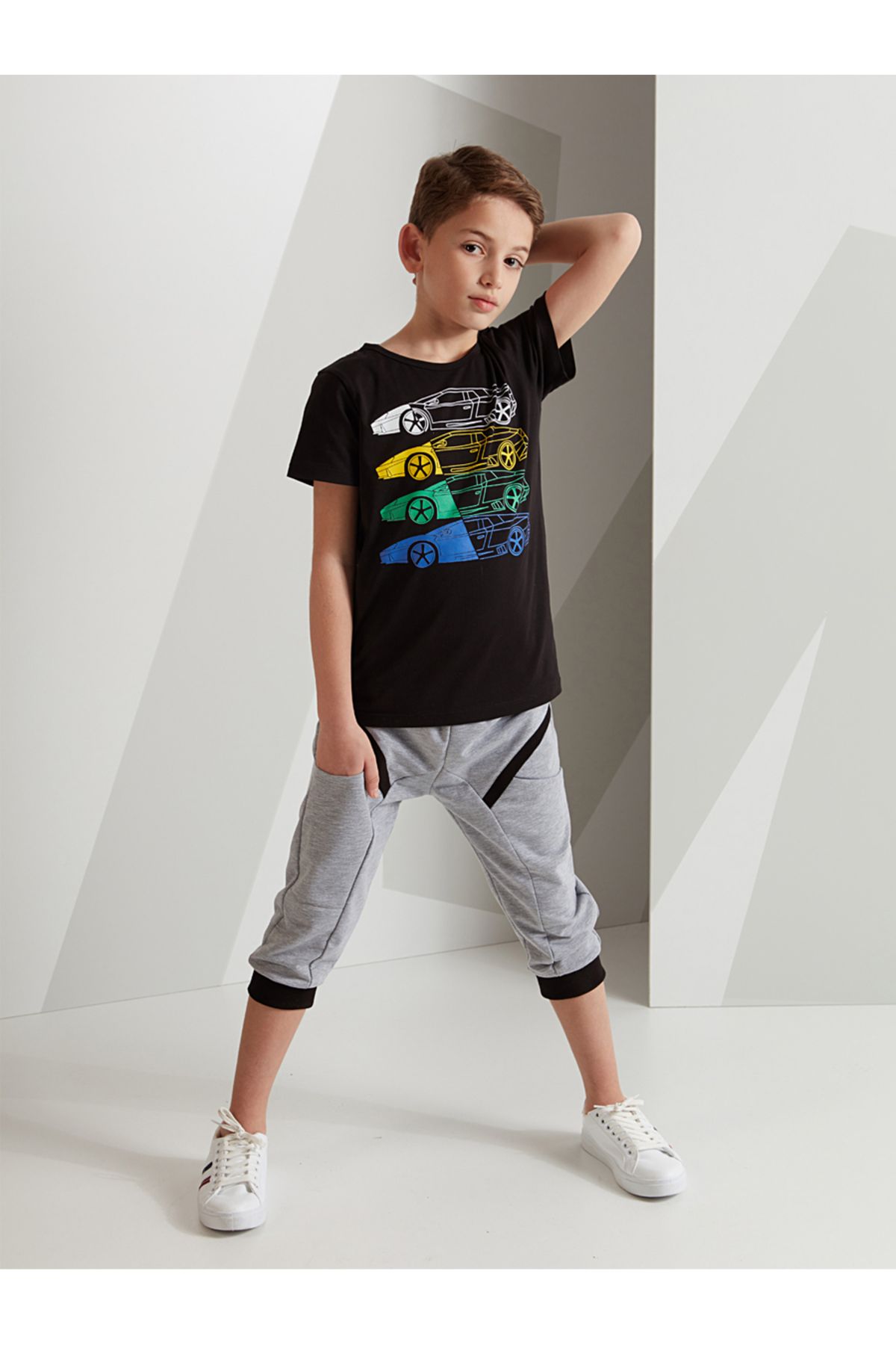 MSHB&G-4 Cars Boy's T-shirt Capri Shorts Set 1