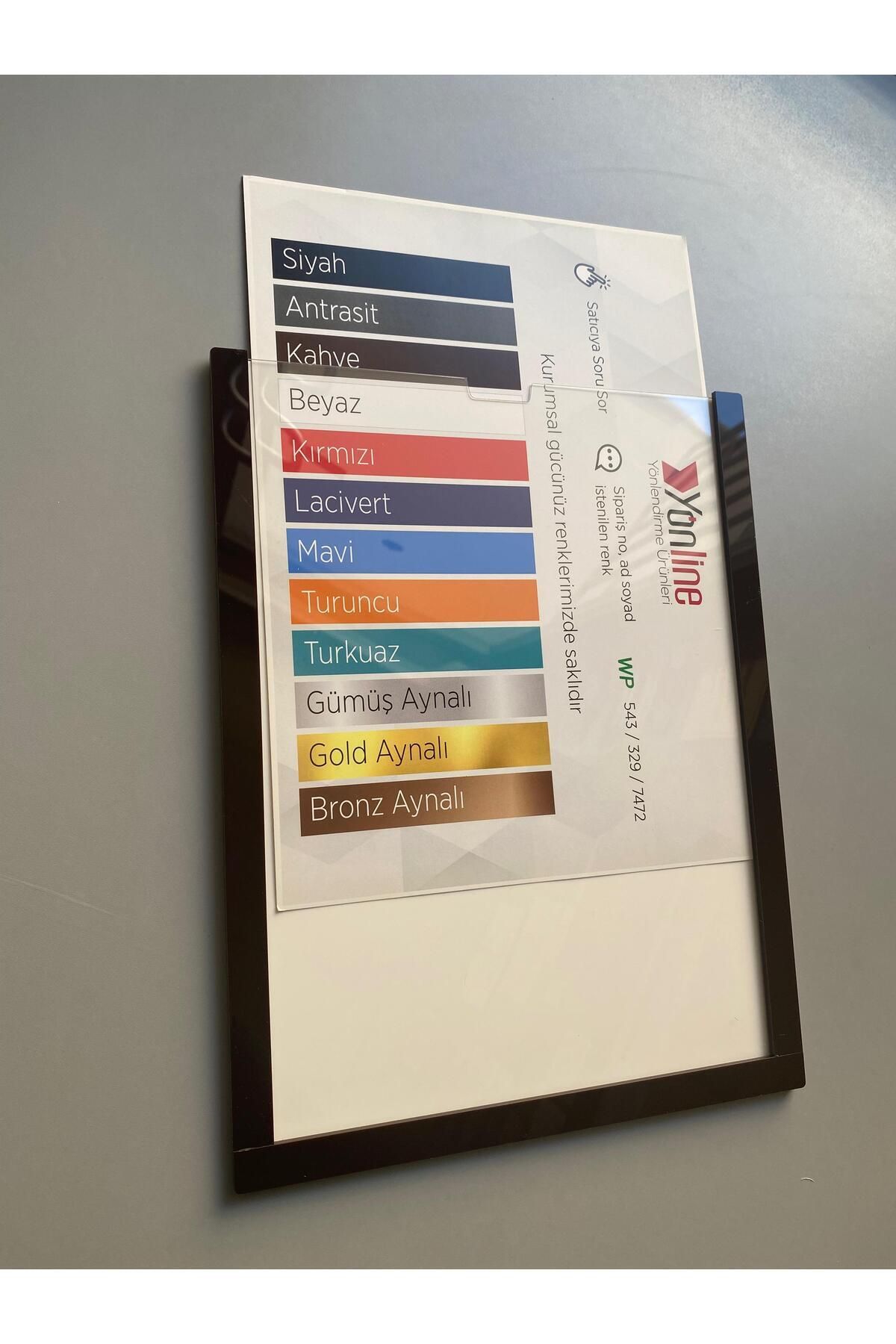 Yönline-A4 Brown Document Frame Easy to Change Self-Adhesive Wall and Door Type Foil Holder 2