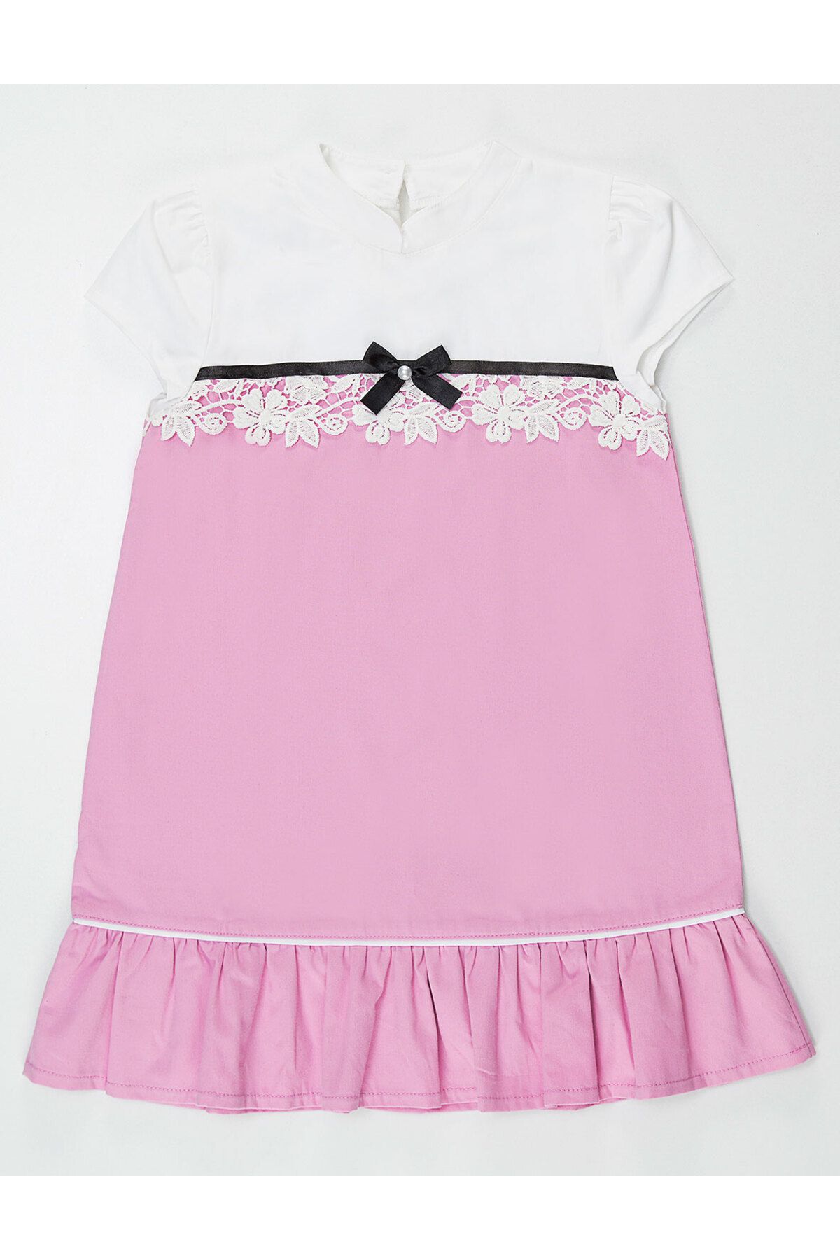 MSHB&G-Elegant Pink Lace Girls' Summer Dress 3