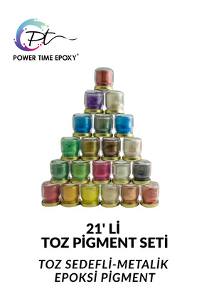 POWER TIME EPOXY 21'li Toz Sedefli Epoksi Pigment Boya Seti Avantaj Power Tim...