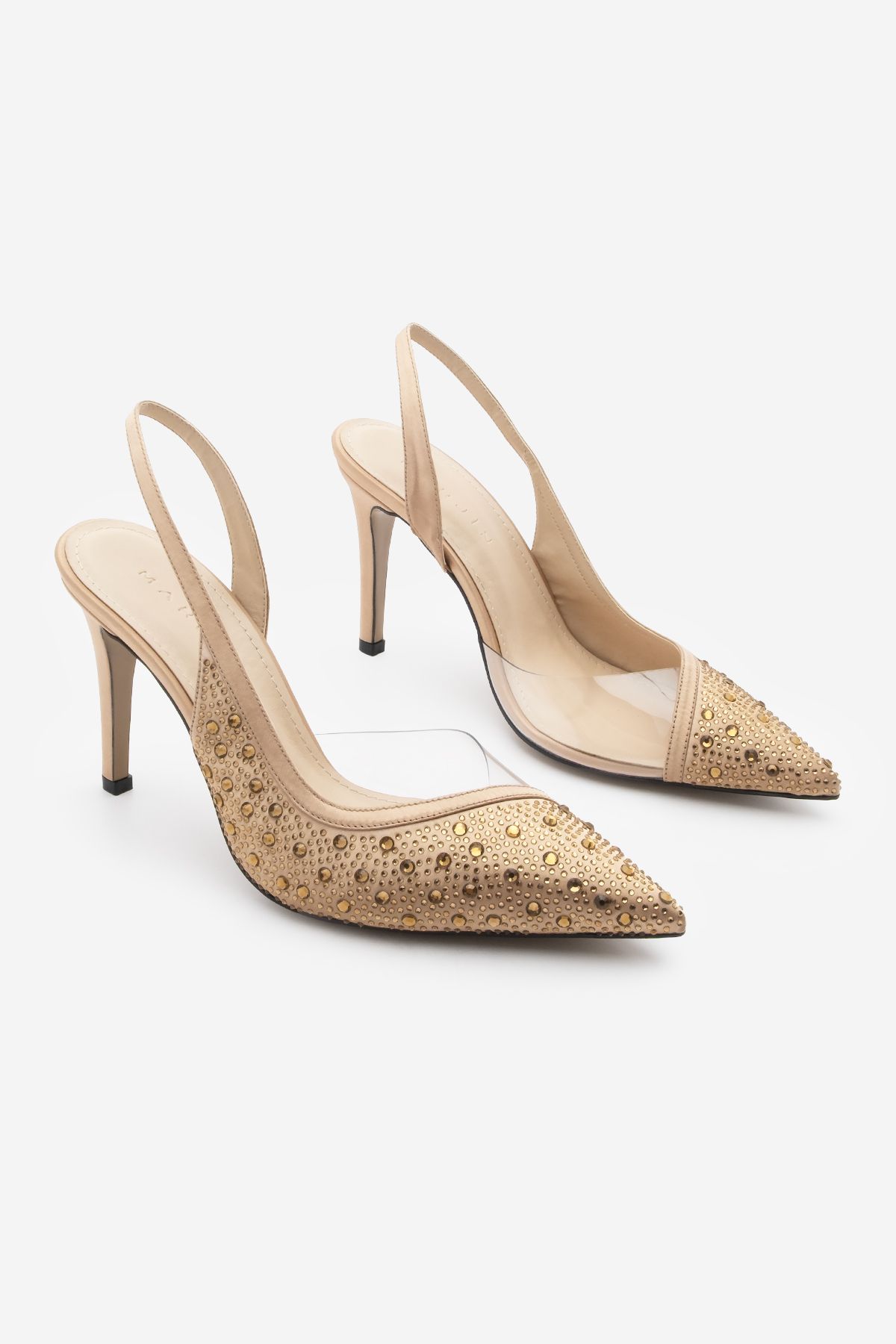 Marjin-Women's Stiletto Pointed Toe Stone Open Back Scarf Heeled Shoes Esolo Gold 5