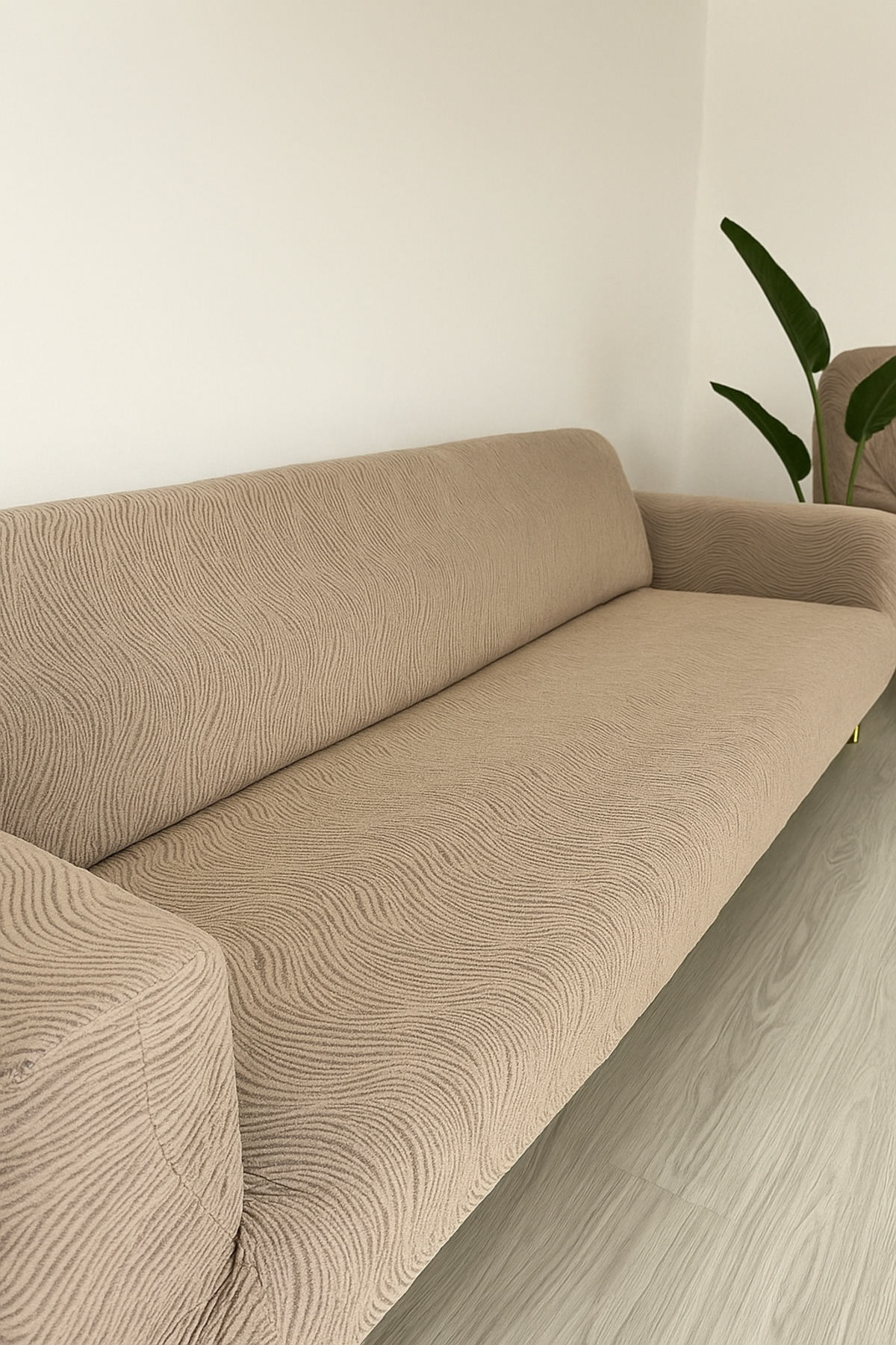 Özlü Home-Husa de canapea Patiska Jacquard pentru 3 persoane |   Husa scaunului elastic | Husa canapea |   Husa scaunului Bej 3