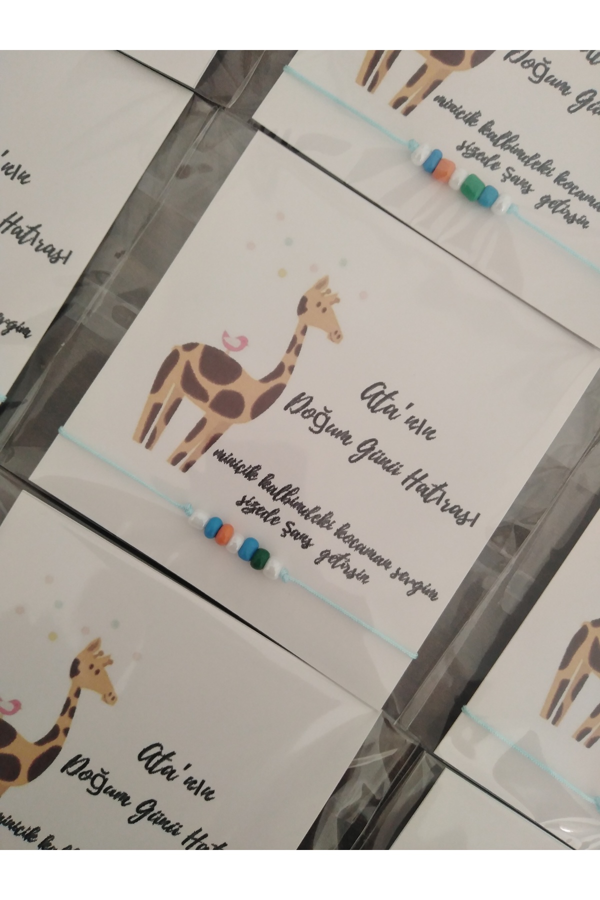 Genel Markalar Hediyelik Doğum Günü Bebek Mevlüdü Sünnet Hatırası Kartlı Boncuk Renkli Bileklik 12 Adet fotoğrafı 7 (önizleme)