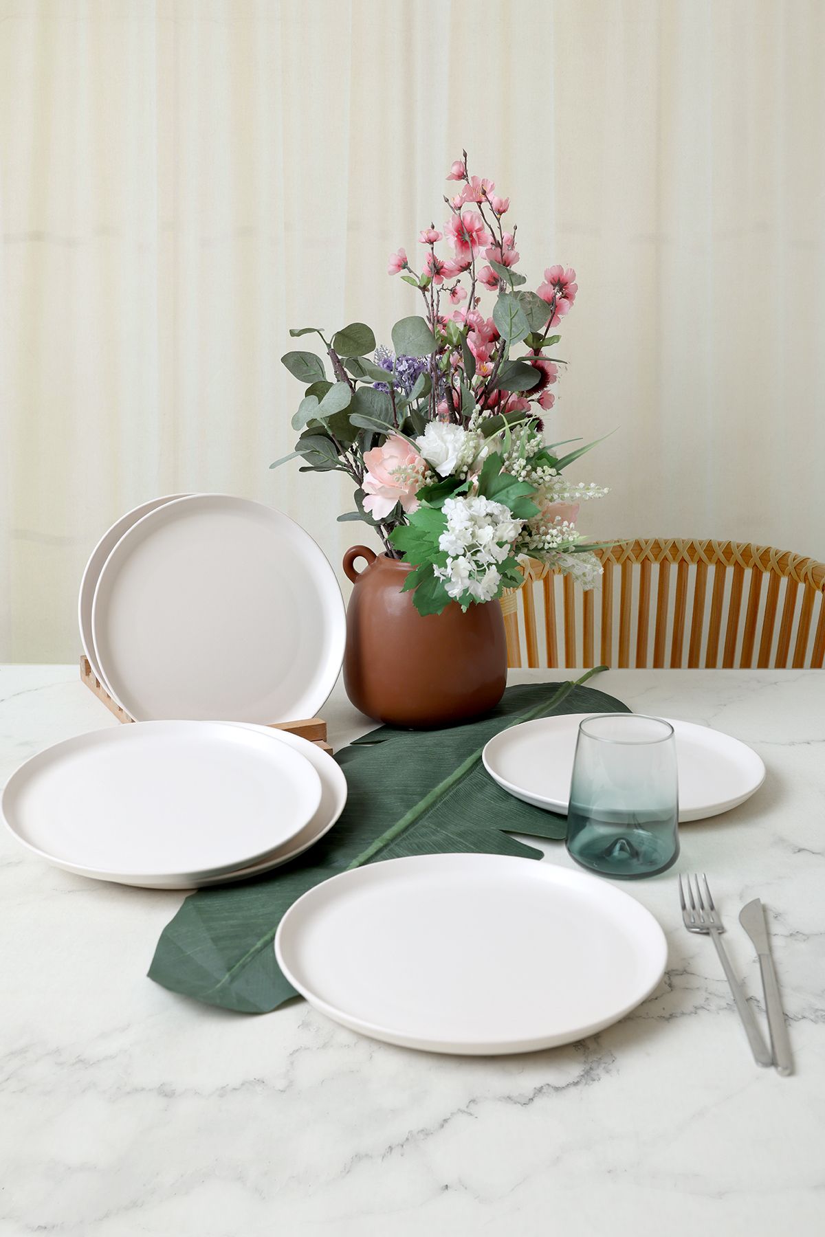 Keramika-Matte White Hitit Serving Plate 25 cm 6 Pieces 022 1