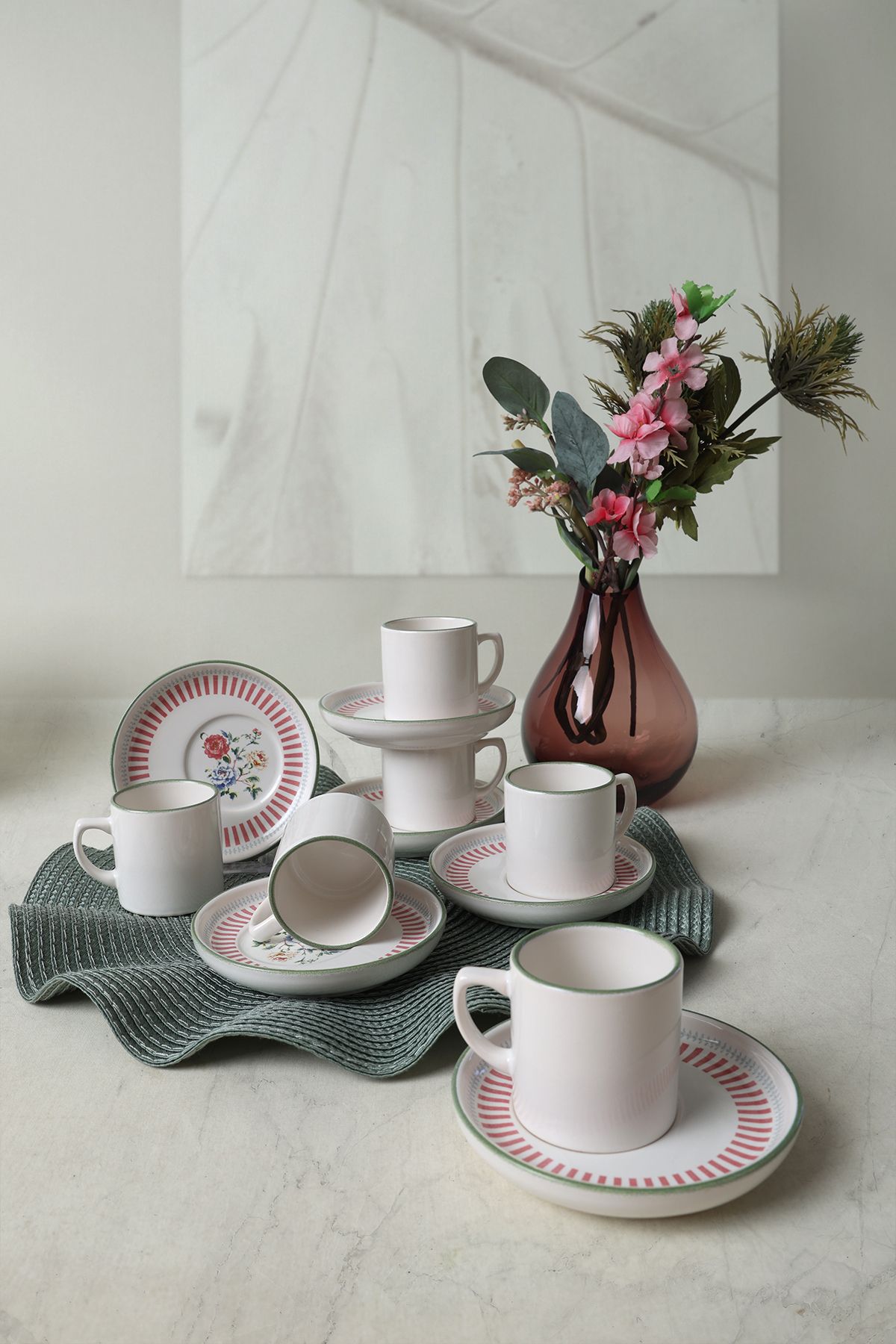 Keramika-Rose Line Nordic Coffee Set 12 τεμαχίων για 6 άτομα 22910-12 2