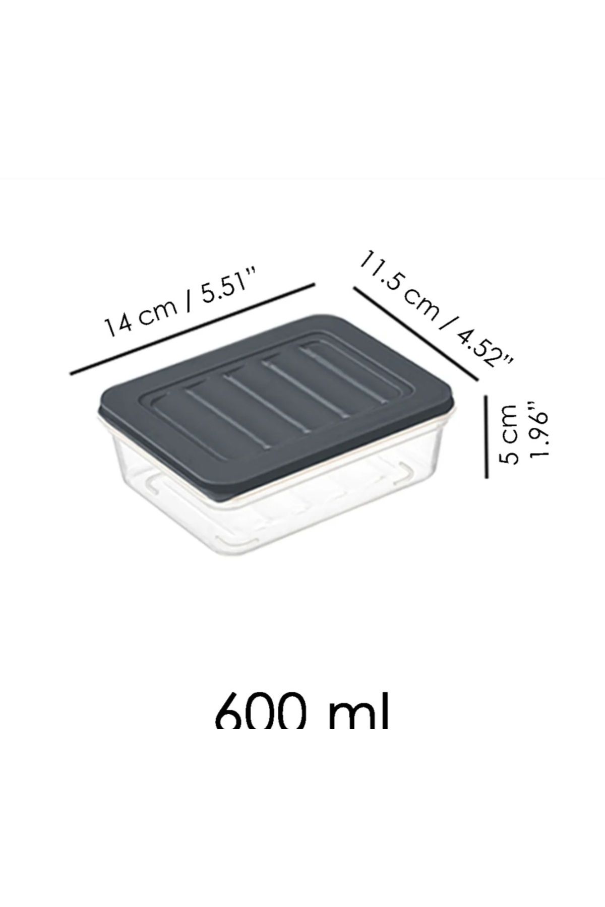 VİZYON-Horizontal Refrigerator Organizer with Lid - Storage Container, Microwave Freezer Container 3