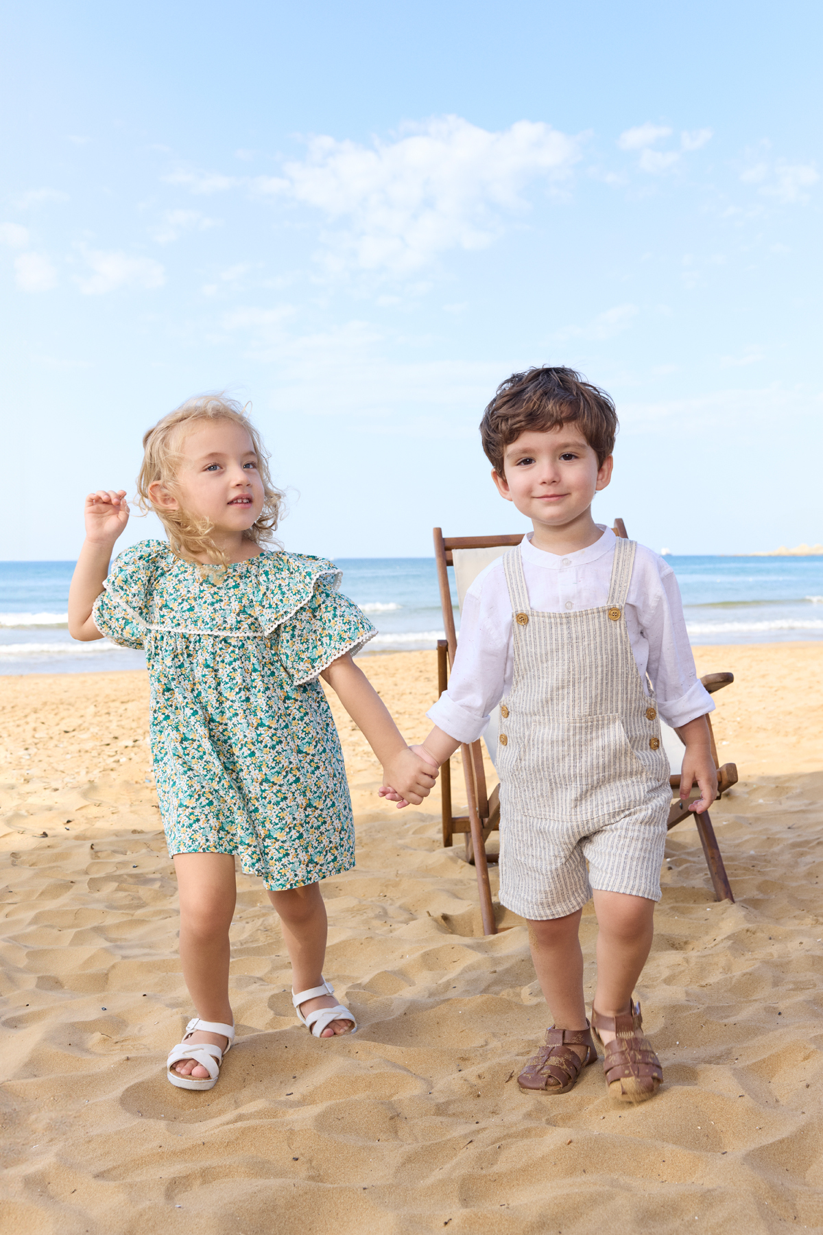 Panço Kız Bebek Yaka Ve Kol Detaylı Yeşil Elbise fotoğrafı 2 (önizleme)