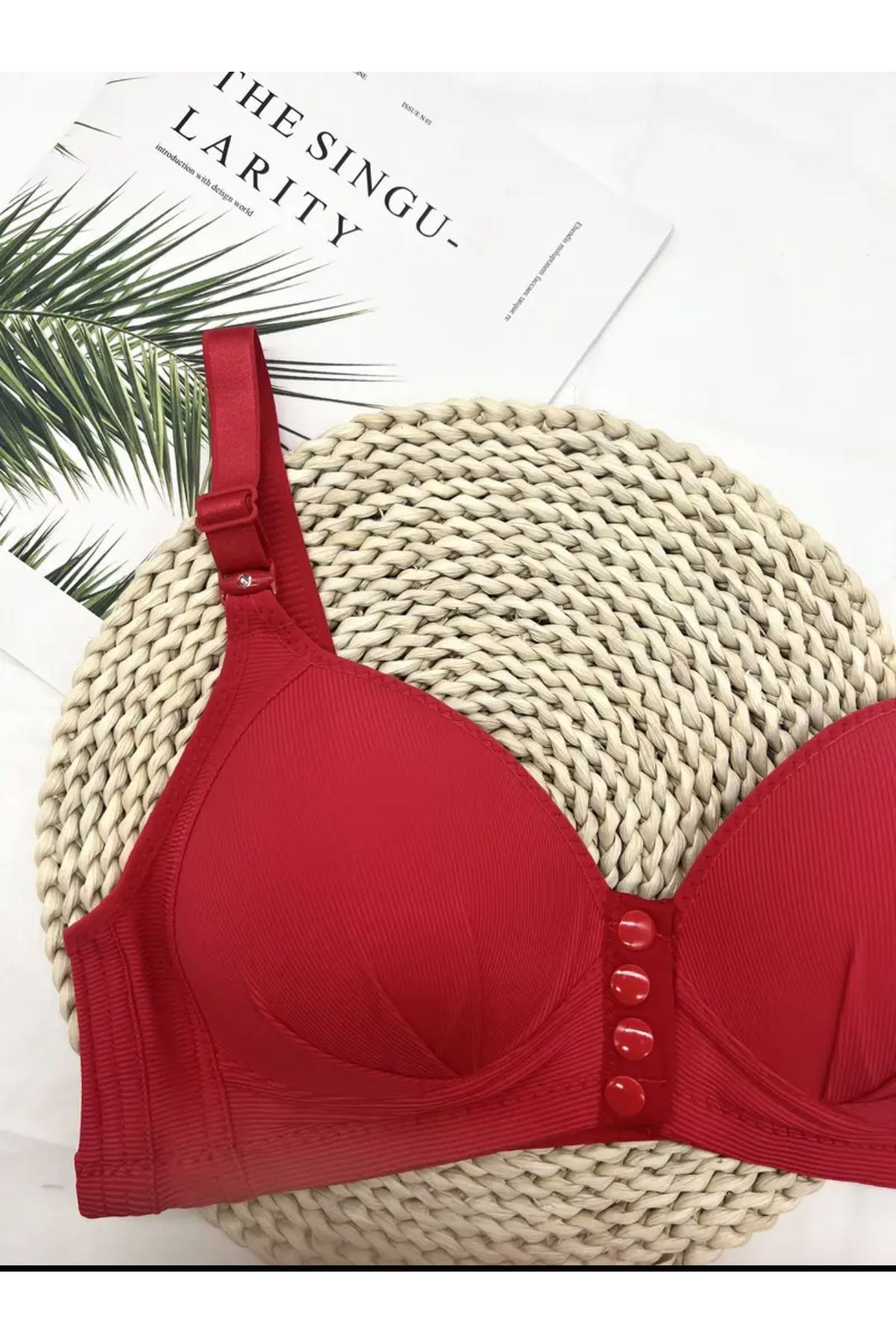 SATTENS-Front Button Hollow Unbuttressed Plus Size Bra Soft Comfortable Mold Gathering Bra 5