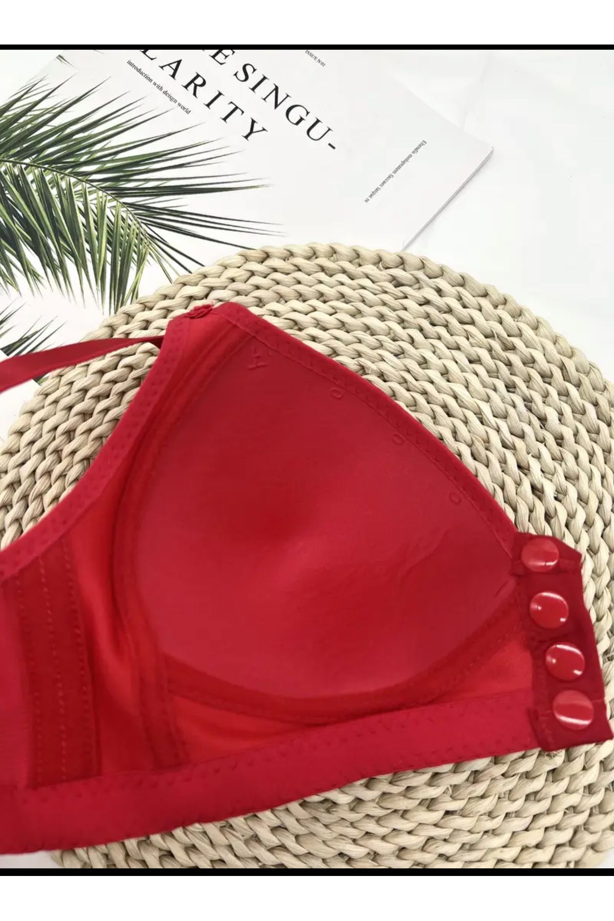 SATTENS-Front Button Hollow Unbuttressed Plus Size Bra Soft Comfortable Mold Gathering Bra 3