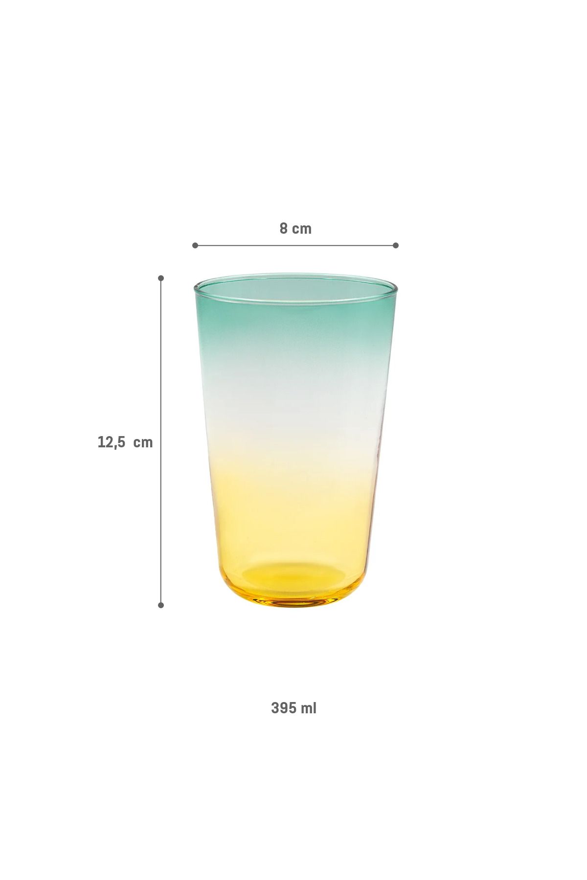 Madame Coco-Renard Set of 4 Soft Drink Glasses - Orange/Green - 395 ml 4