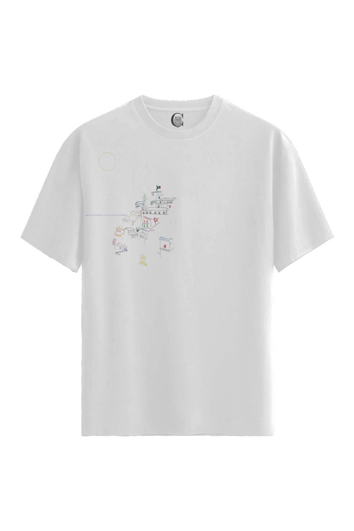 Color Luxe Women'S/Unisex White 100% Cotton Relaxed Fit Crew Neck Wander Custom Printed T-Shirt