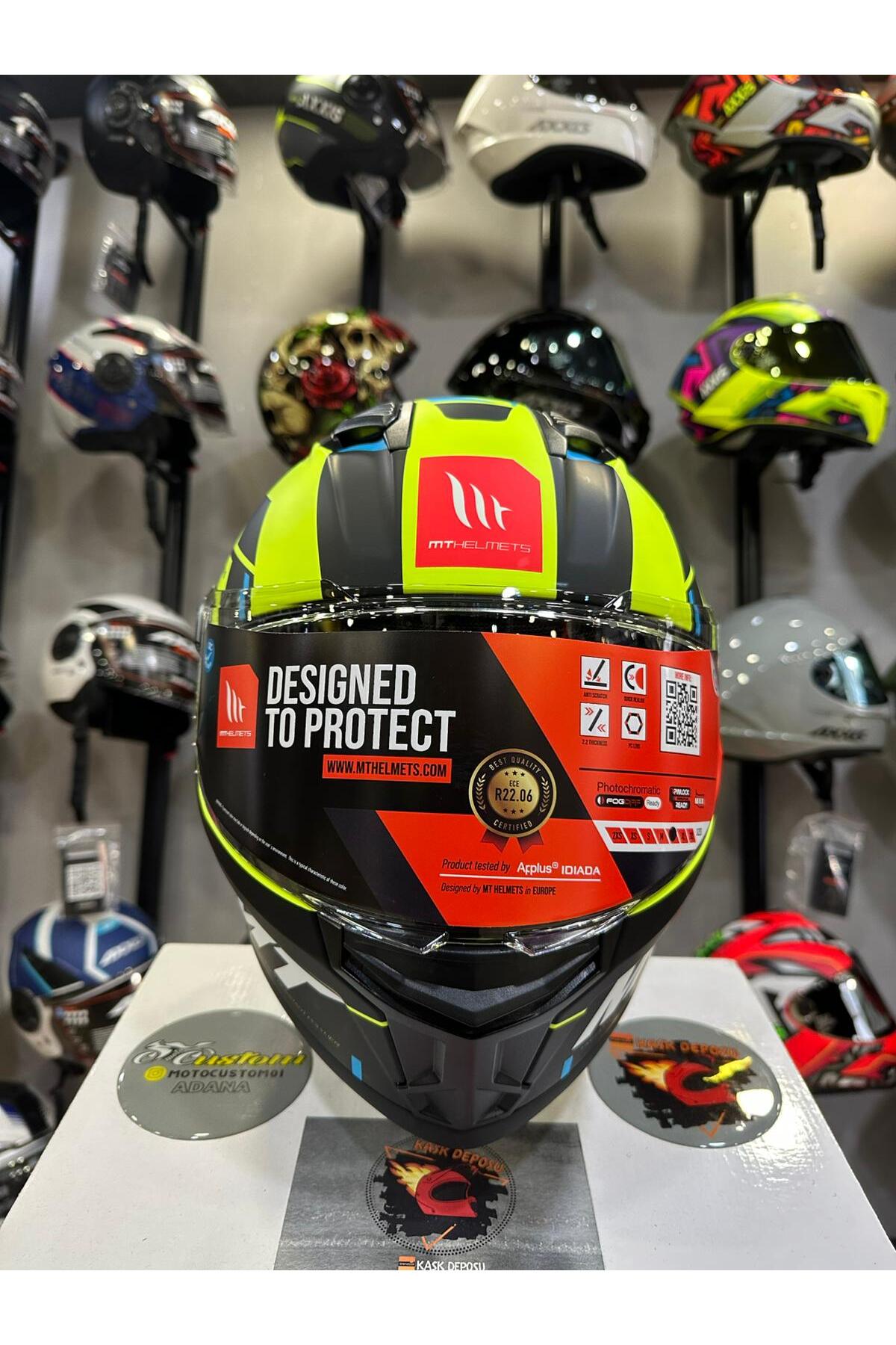 MT Helmets Stinger 2 Zivze C3 Mat Flour Kapalı Motosiklet Kaskı