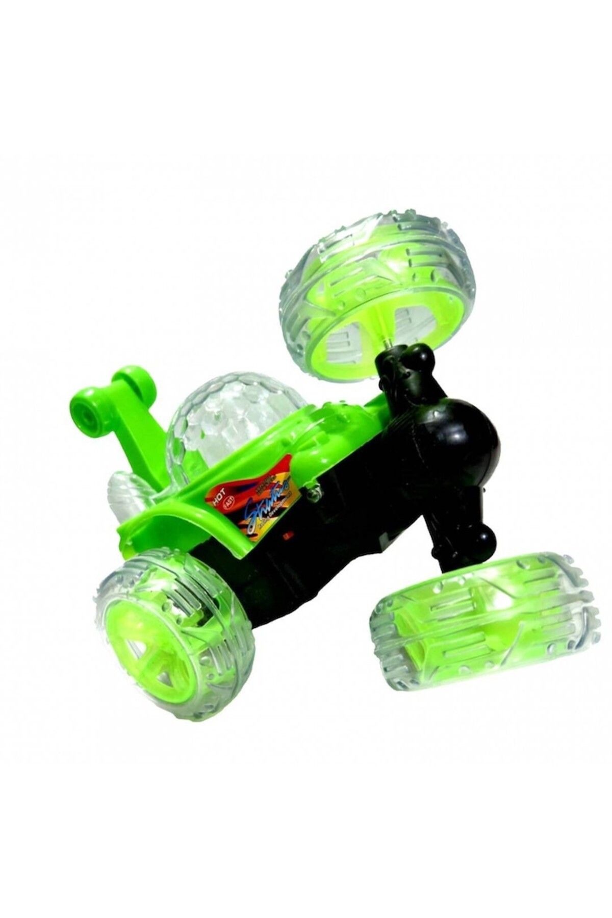 OEM-Stunt Car with Remote Control, Built-in Battery, Rotation, Lights, and Sound, Green 3
