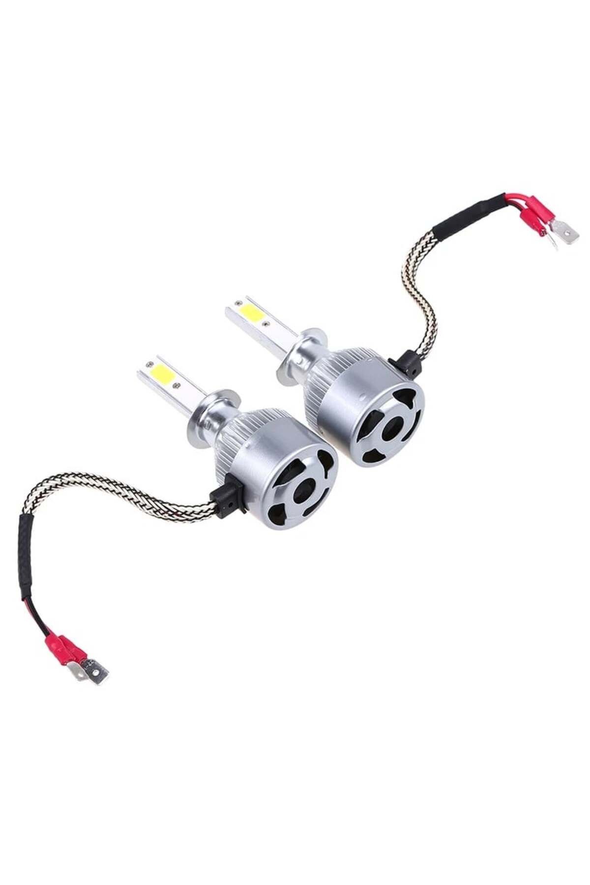 Led Light Alex-Set 2 becuri LED cu ventilator, 72 W, 7600 LM, 12 V, alb 6500 K, compatibile cu H1 2