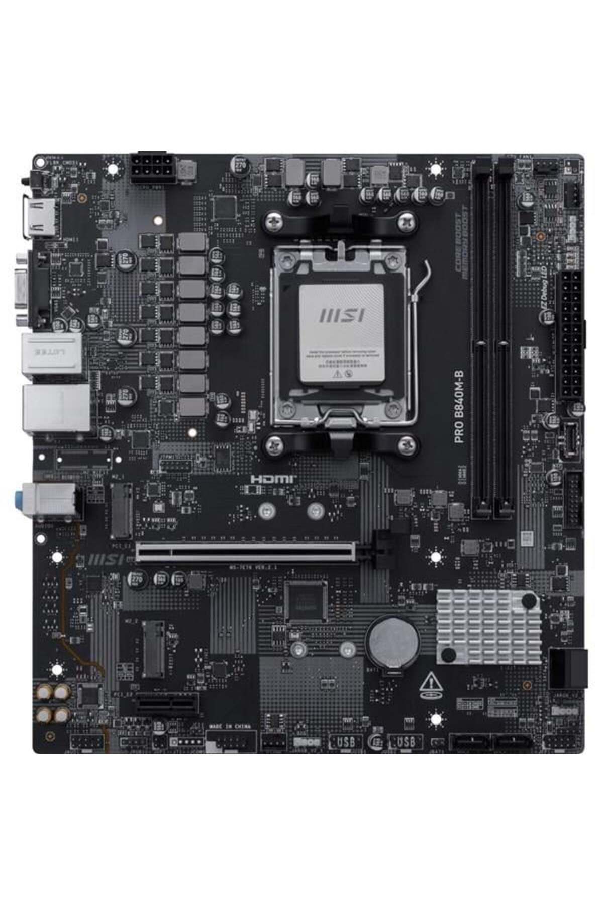 MSI-Pro B840M-B Ddr5 HDMI Pcie 16X V4.0 Am5 Matx 3