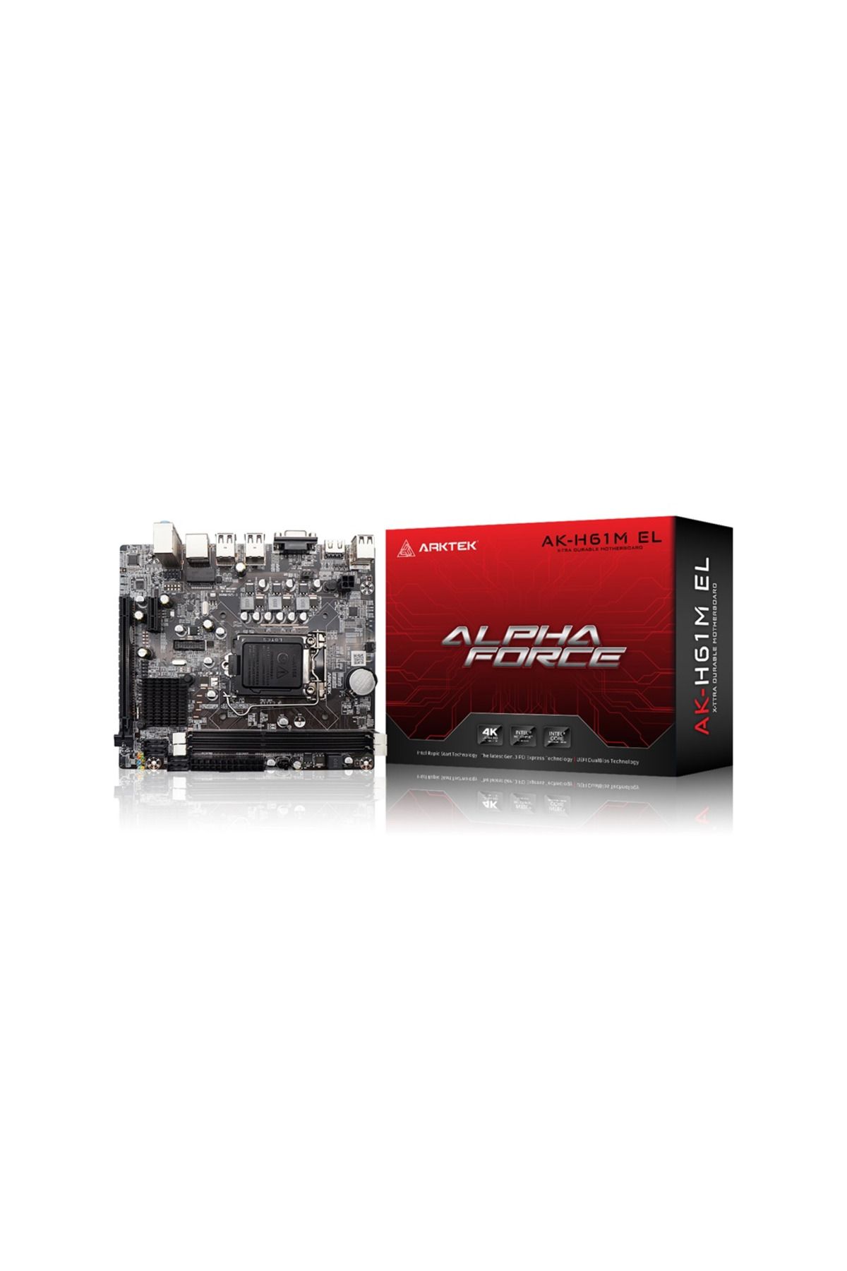 arktek-Alpha Force, Ak-H61M El, 2Xddr3, M.2, D-Sub, Hdmi, 2-3Rd Generation, Lga1155 Socket, Motherboard 2