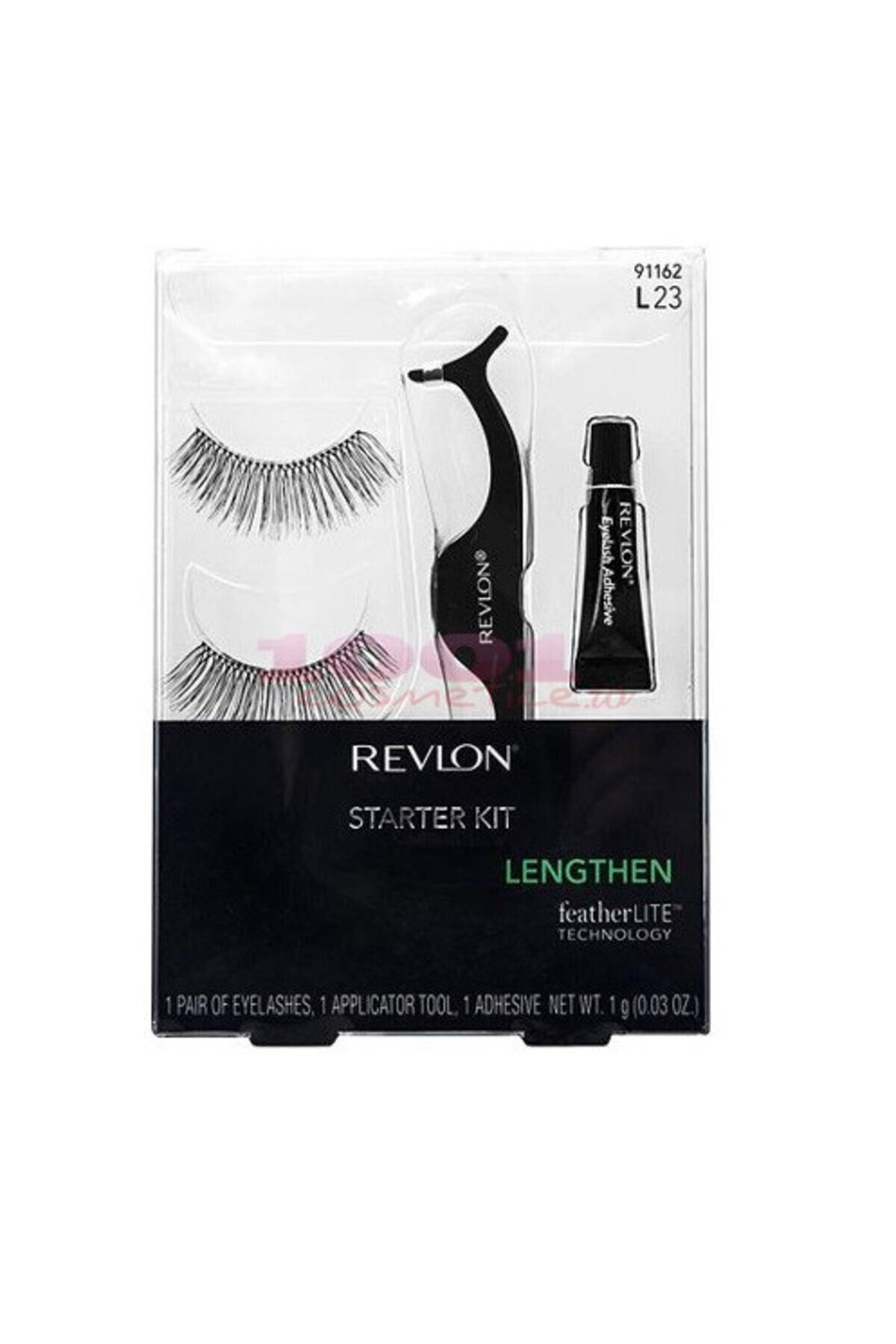 Revlon-LENGTHEN FALSE EYELASHES STRIP TYPE L23 + APPLICATOR + ADHESIVE STARTER KIT 1