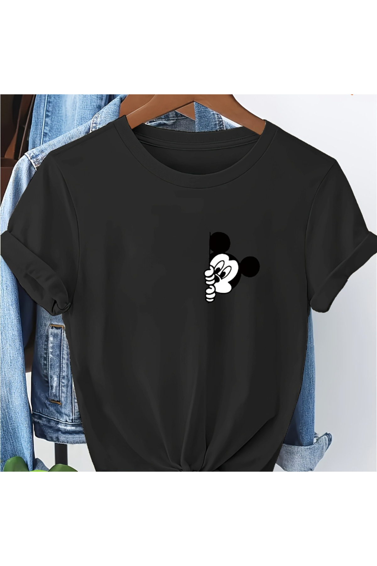 Unique Unisex Γυναικεία Ανδρικά μπλουζάκια Mickey Mous με στάμπα, υπερμεγέθη ...