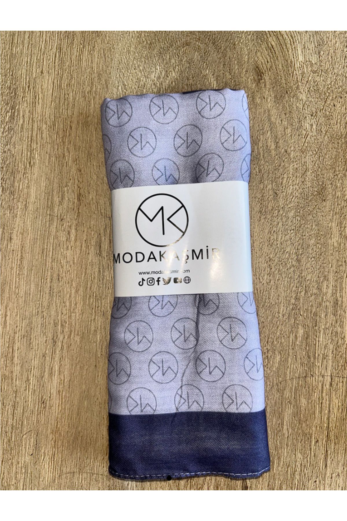 Modakaşmir-Μονόγραμμα Βαμβακερό Σάλι Μωβ 1