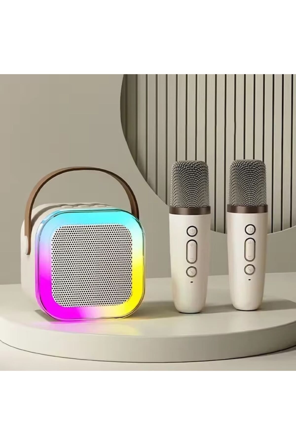 OEM-Set 2 microfoane karaoke cu difuzor portabil, wireless, player MP3, card MicroSD, Bluetooth 5.0 3