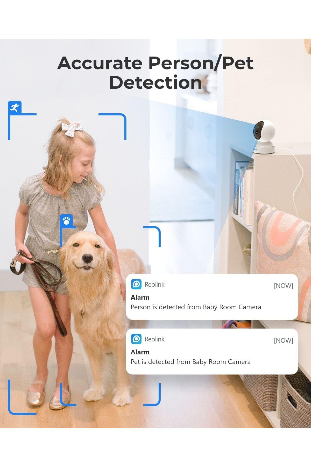ReoLink-Smart home security camera with motion tracking, 360-degree rotation, Wi-Fi 6