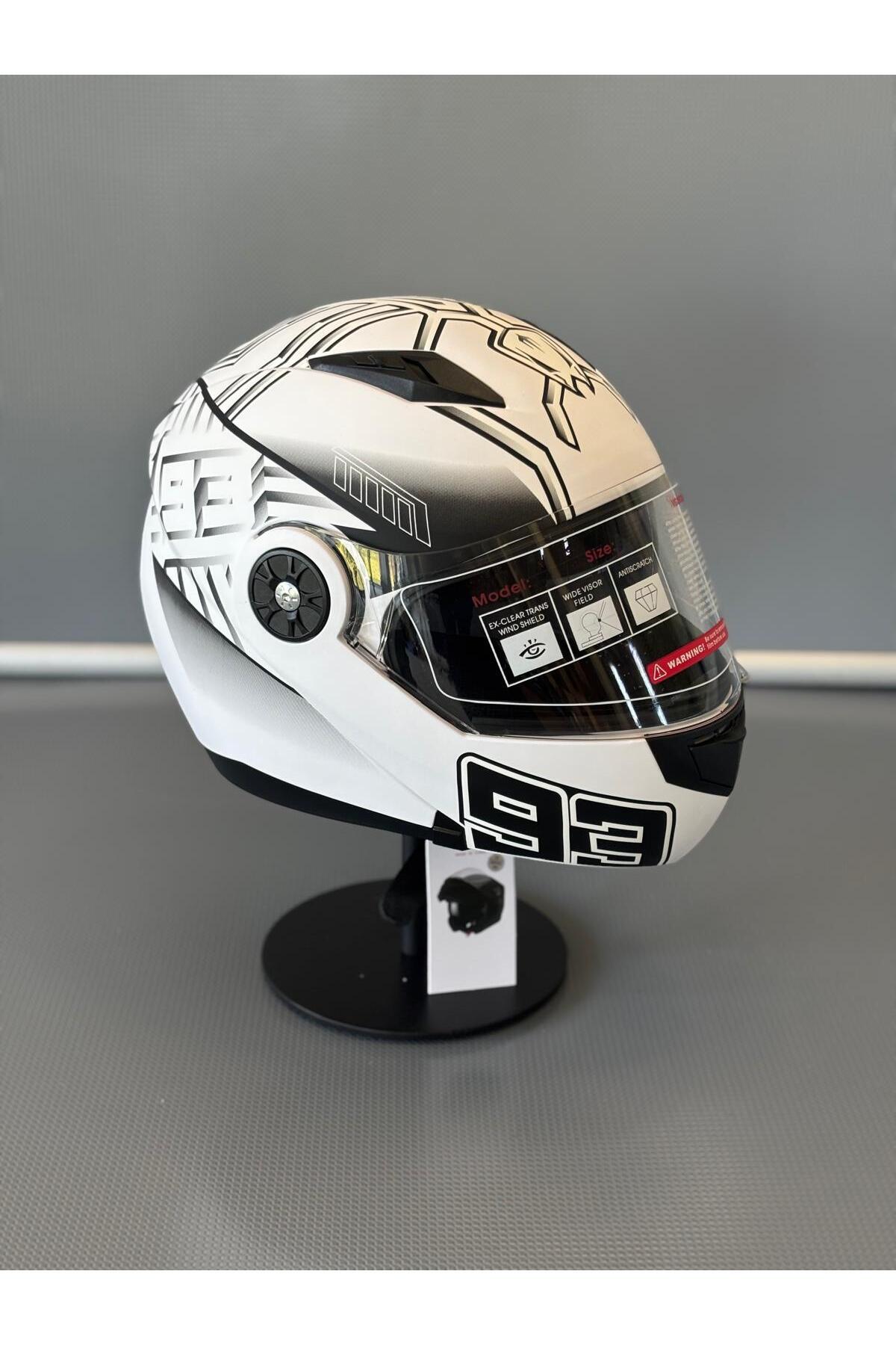 JK20 Jk 115 Güneş Vizörlü Çene Açılır Kask Z3 WHİTE