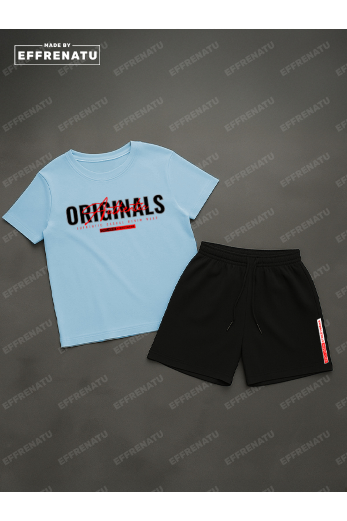 EFFRENATU-Trendy Clothing Set tricou și pantaloni scurți imprimați în diferite culori și mărimi mari 3