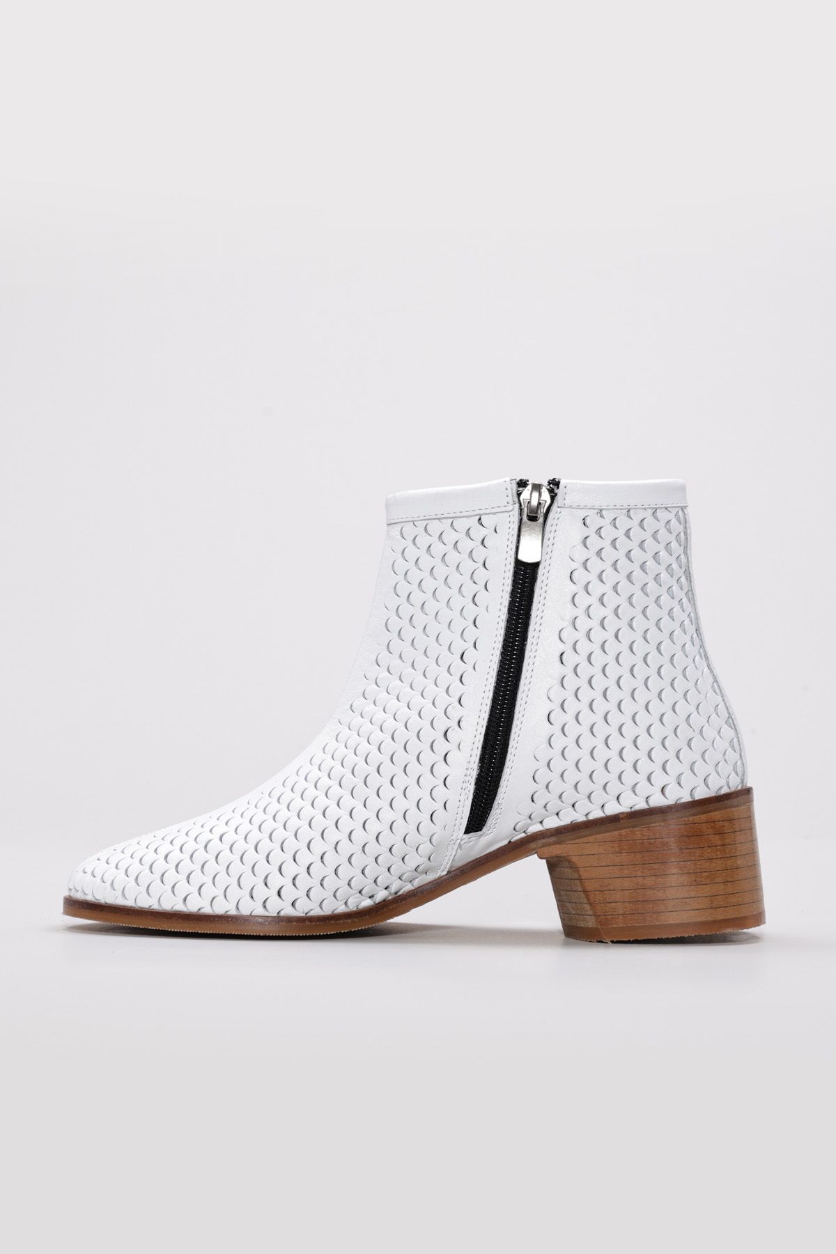 Ayakkabıhane-Genuine Leather Inside and Outside White Stylish Women's Thick Heeled Boots Ah08217261126 4