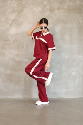 b buhari bykoc Garnili polo yaka yumuşak doku modal kumaş eşofman takım