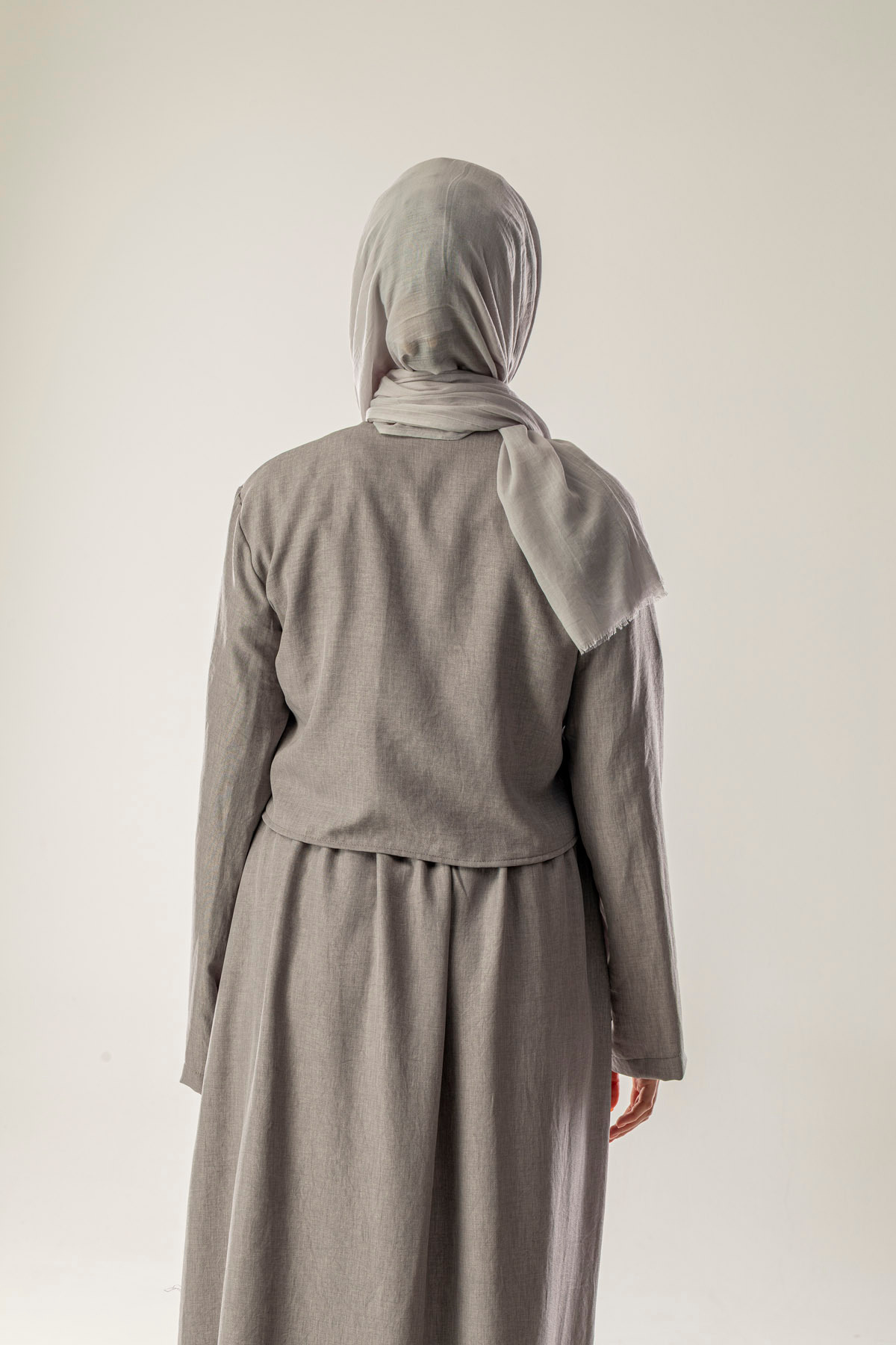 FLEUR SOİE-Cotton Shal Open Gray 3
