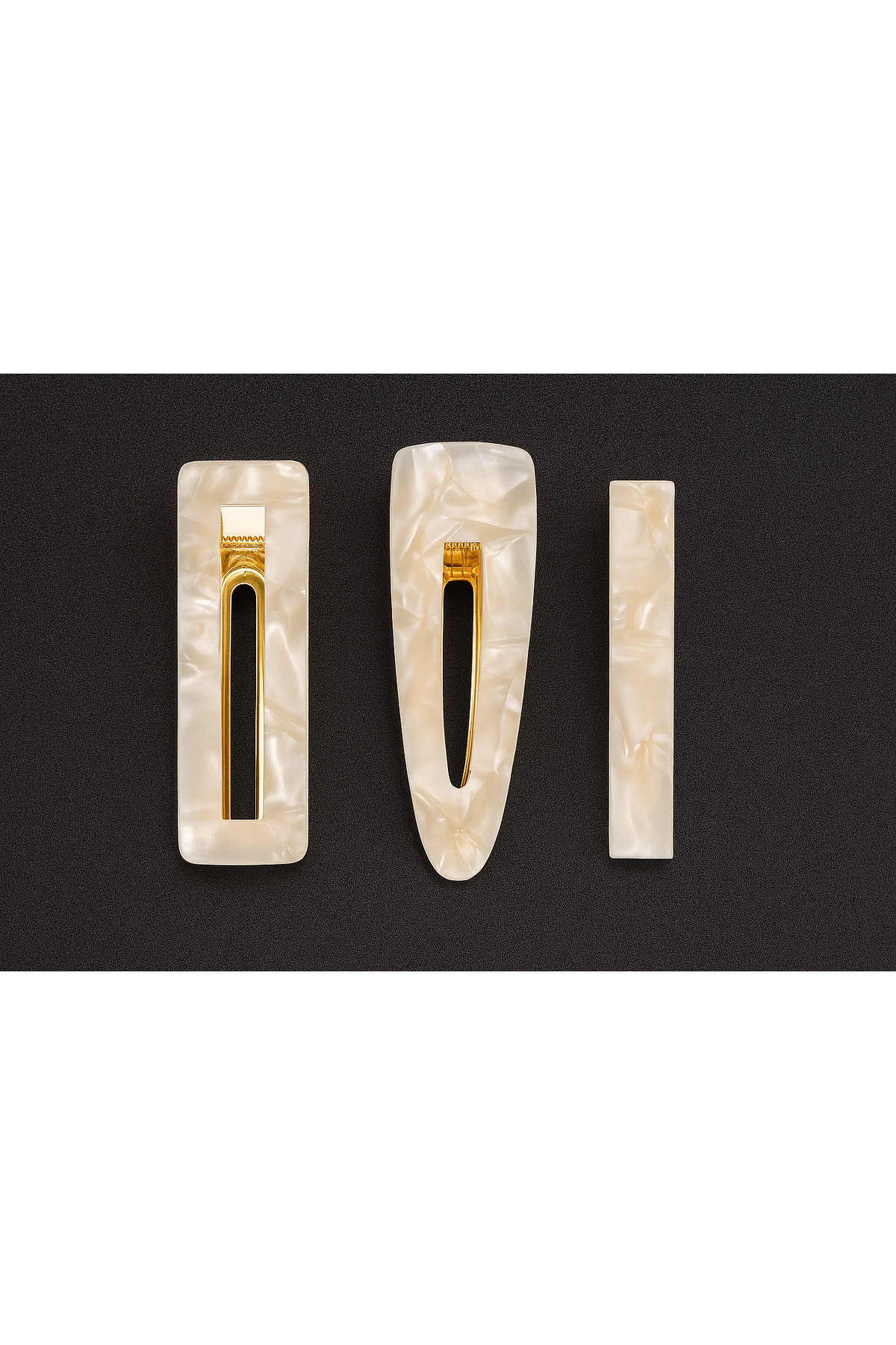 Srctech-Set of 3 White Patterned Side Buckles 2