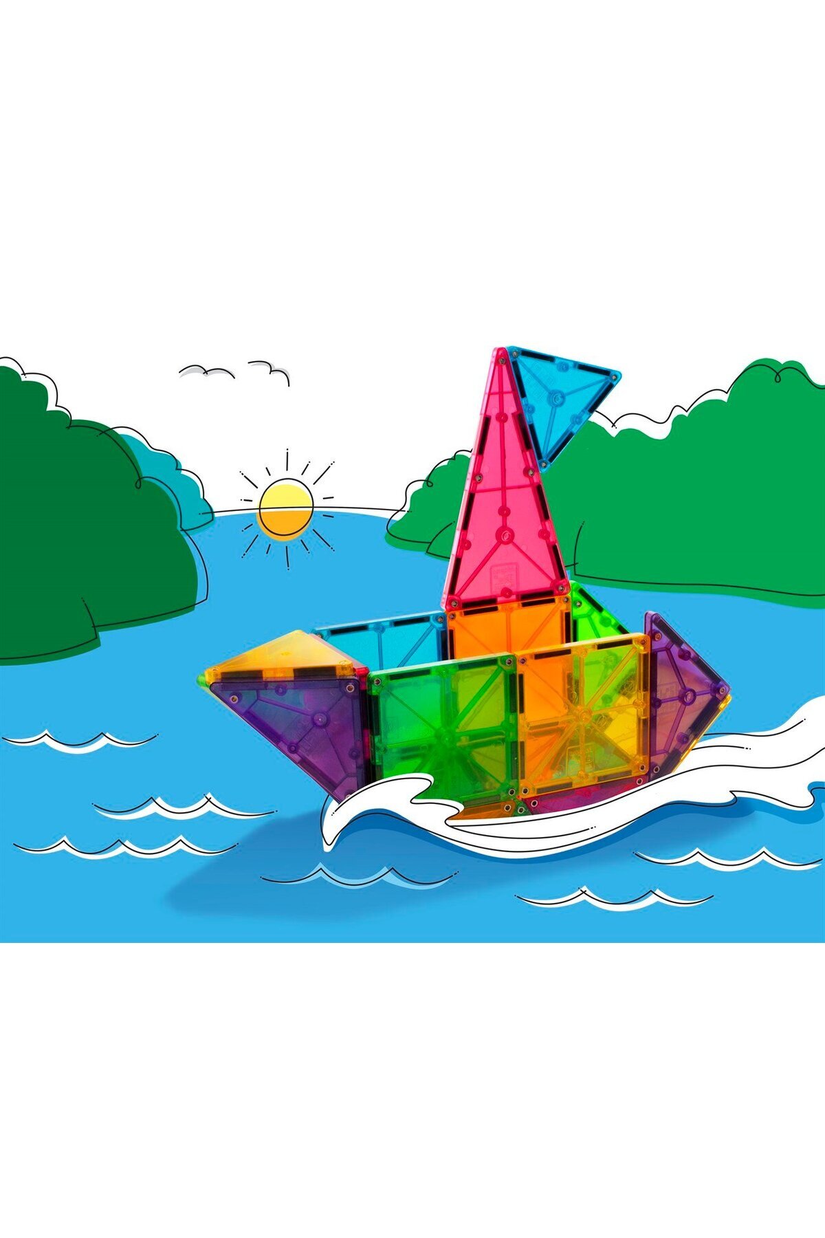 ماگنا-تایلز – مجموعه رنگ شفاف – ۳۲ تکه