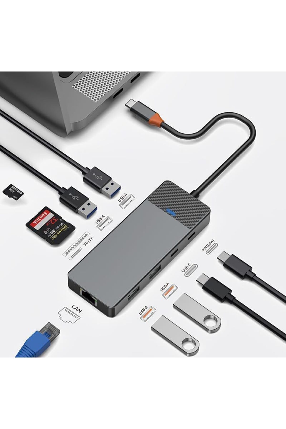 WIWU-Linker USB-C Hub 9-in-1 LINKERA A923RPT - Gray 6