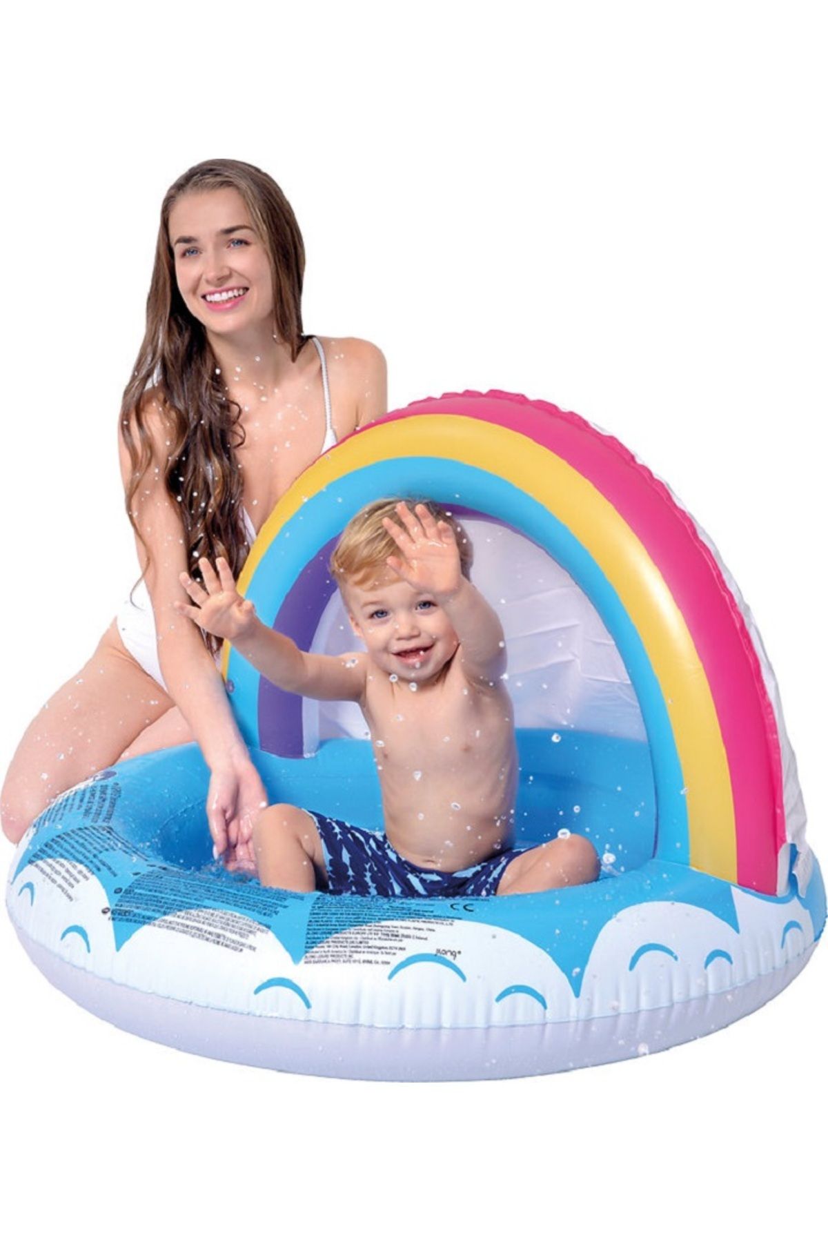 rexa-Rainbow Baby Pool Inflatable Kiddie Pool 37 x 26 in 1