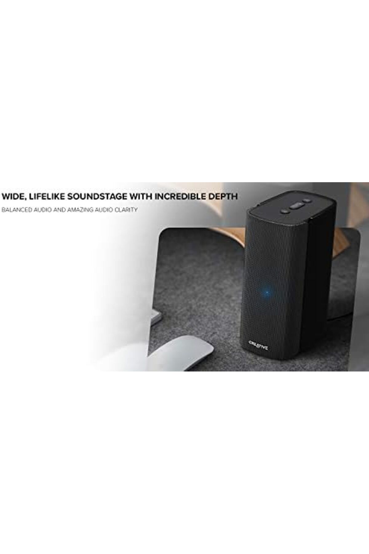 CREATIVE-T100 2.0 Compact Hi-Fi Desktop Speakers, up to 80W Peak Power with Bluetooth 5.0, Optical-i 4