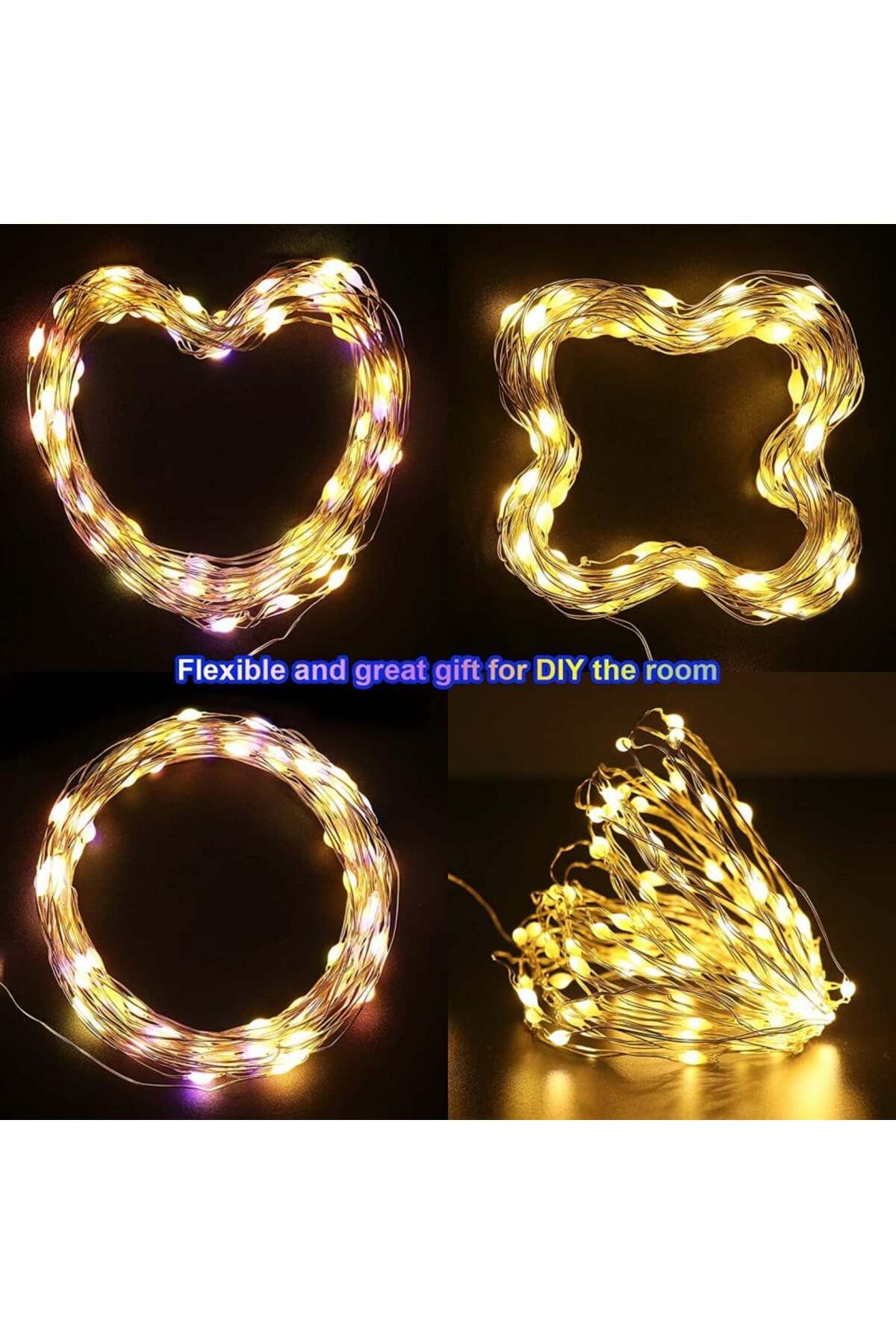 GPODER-music-activated 100 LED string lights, 8 lighting modes, remote control, batteries, 11 m 5