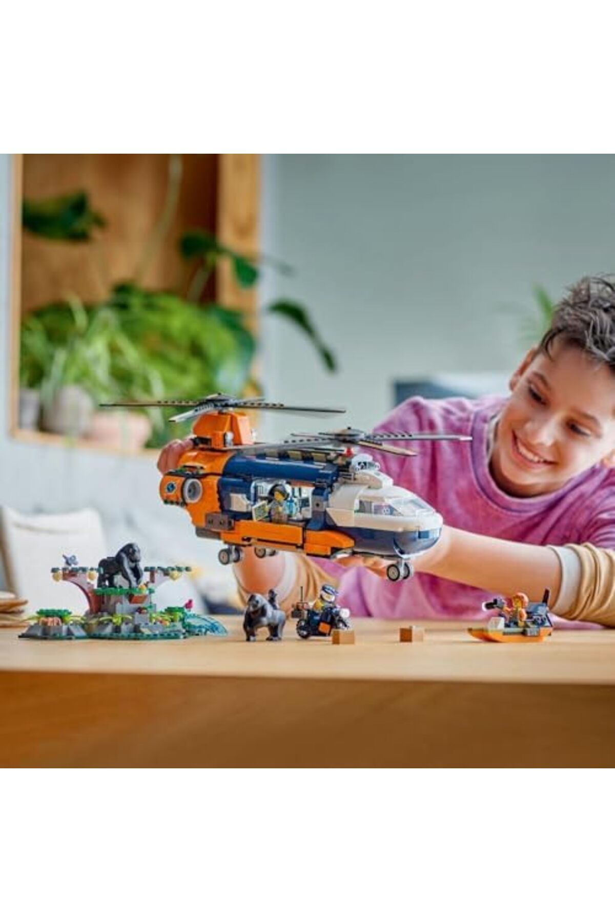 LEGO-City Jungle Explorer Helicopter at Base Camp, Vehicle Building Toy Adventure Set for 8 Plus Yea 3