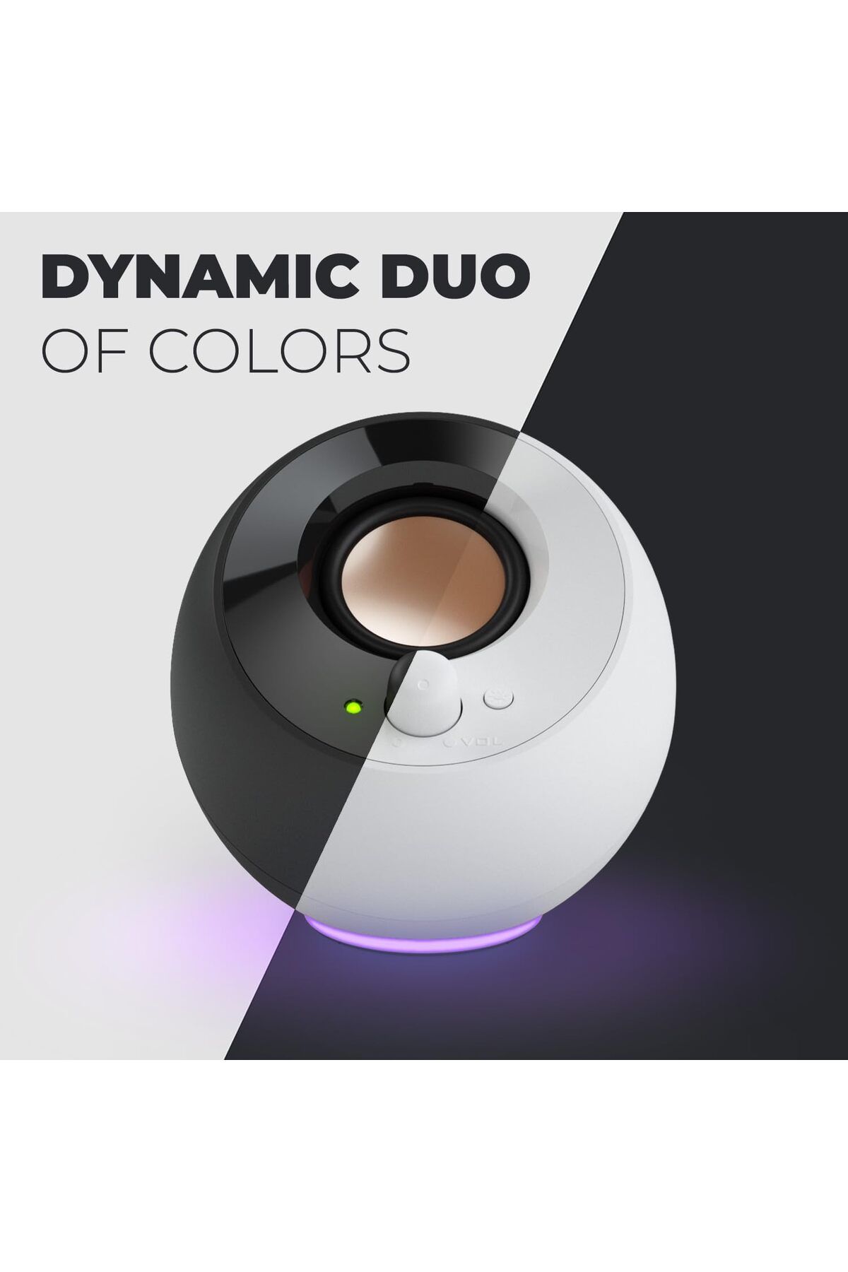 CREATIVE-Pebble SE Minimalist 2.0 USB-C Powered PC Speakers with RGB Lighting, 3.5 mm AUX-in, Up to 8