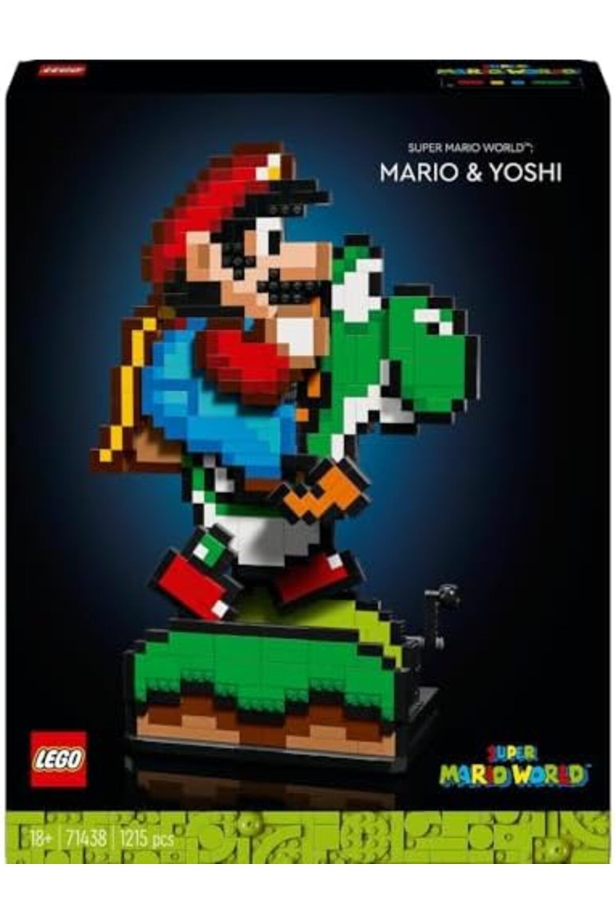 LEGO-Super Mario World: Mario & Yoshi Building Set, Model Kit for Adults to Build, with Pixelated Ch 8