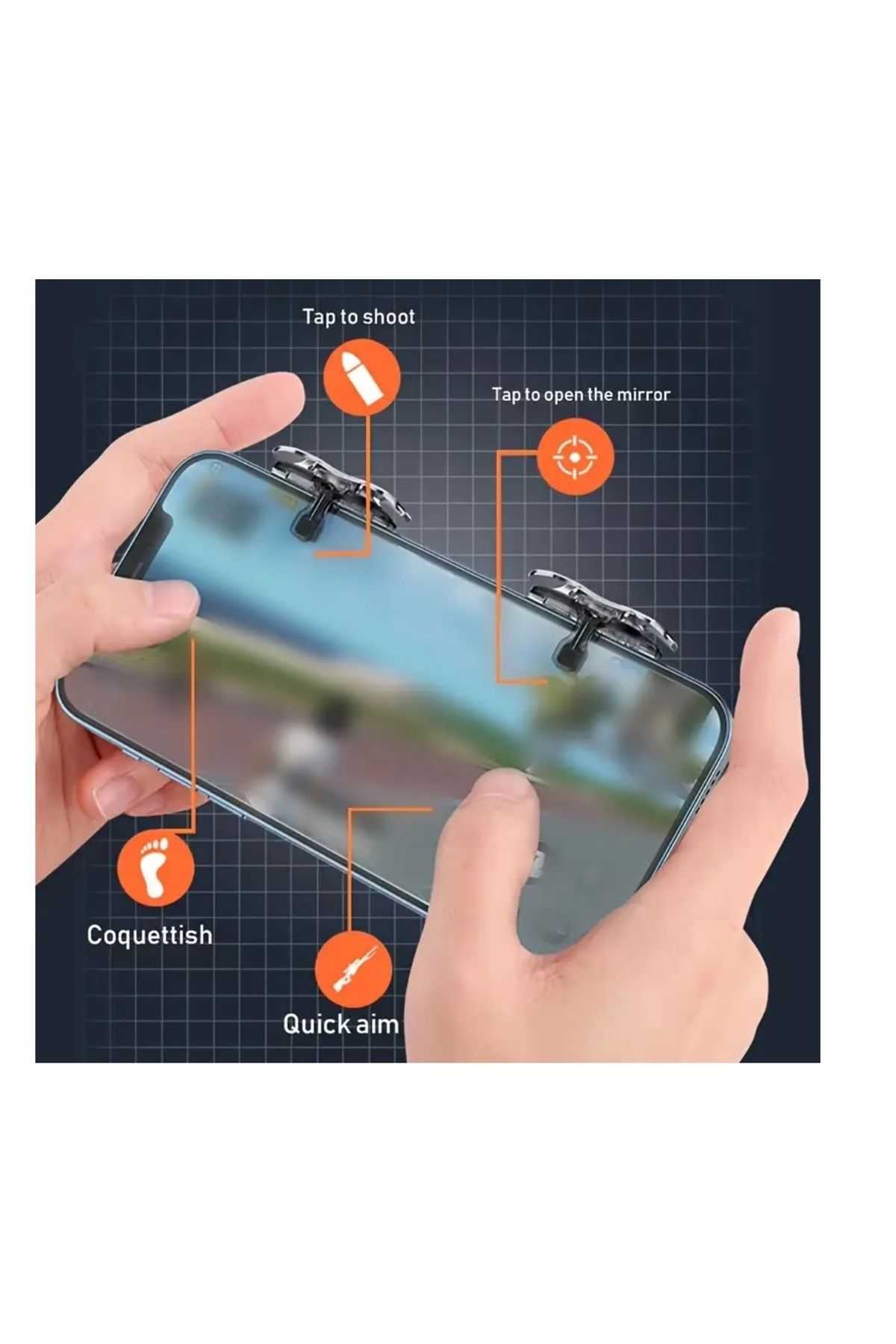 Suma-4Mobile Game Controllers for Android and iPhone,Mechanical Fingertip Buttons for PUBG,Fortnite 2